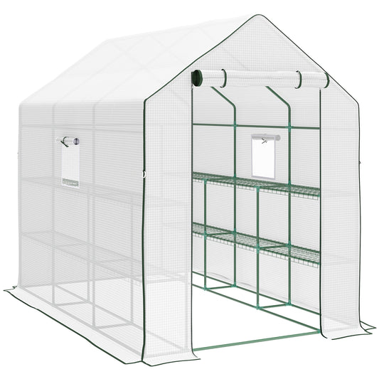 Walk-in Greenhouse with 3 Tier 12 Shelves