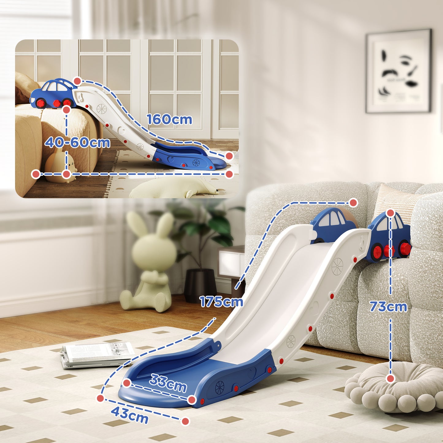 Kids Slide for Bed, Sofa, with Extended Length