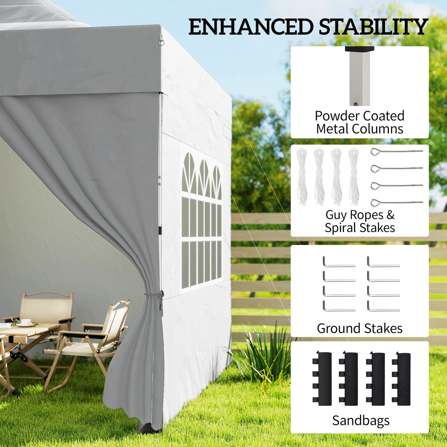 3 x 3 m Pop Up Gazebo with Sidewalls