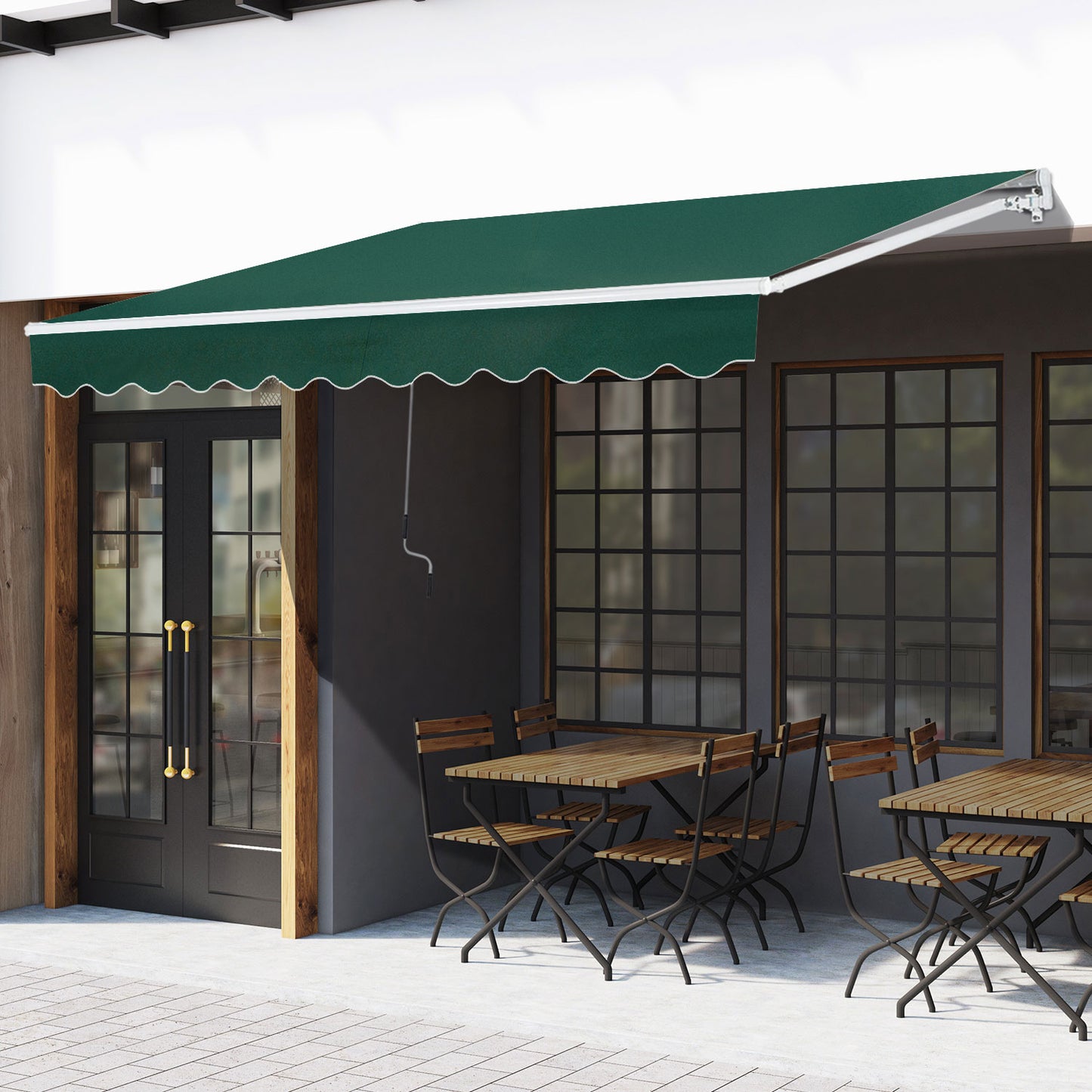 Awning Canopy Manual Retractable Porch Sun Shade Shelter 3 x 2m