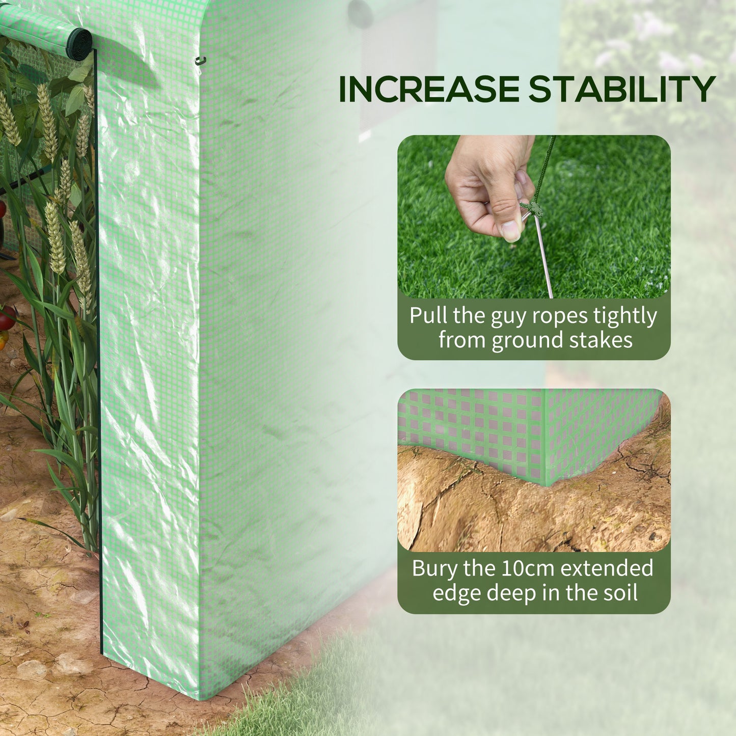 Greenhouse, Walk-in Garden Grow House with Roll-up Door