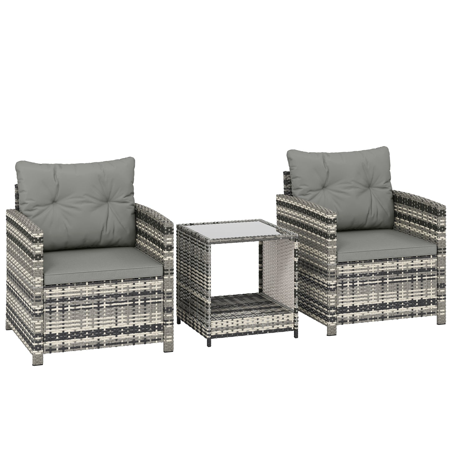 Rattan Bistro Set, 3 Piece Garden Furniture Set