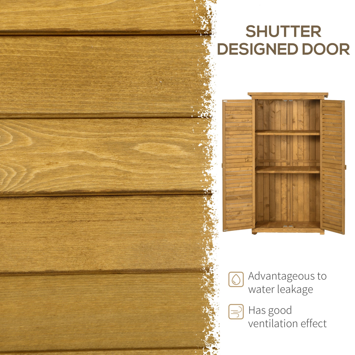Wooden Garden Storage Shed, Compact Utility Sentry Unit