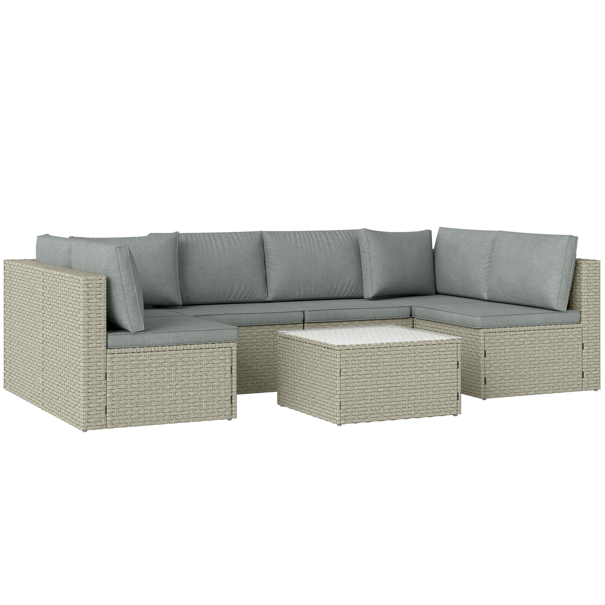 Seven-Piece Modular Rattan Set