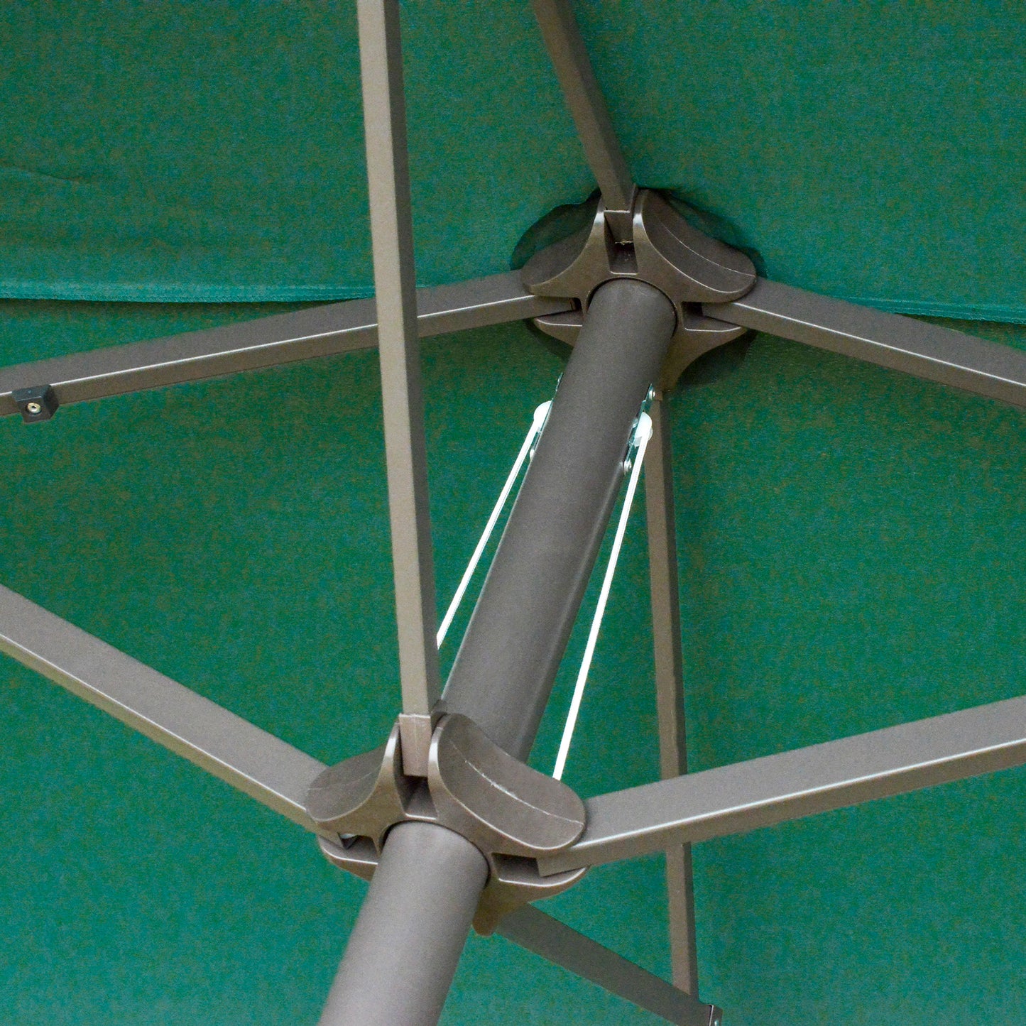 4.6M Sun Umbrella Canopy Double-sided Crank Sun Shade w/ Cross Base (1)