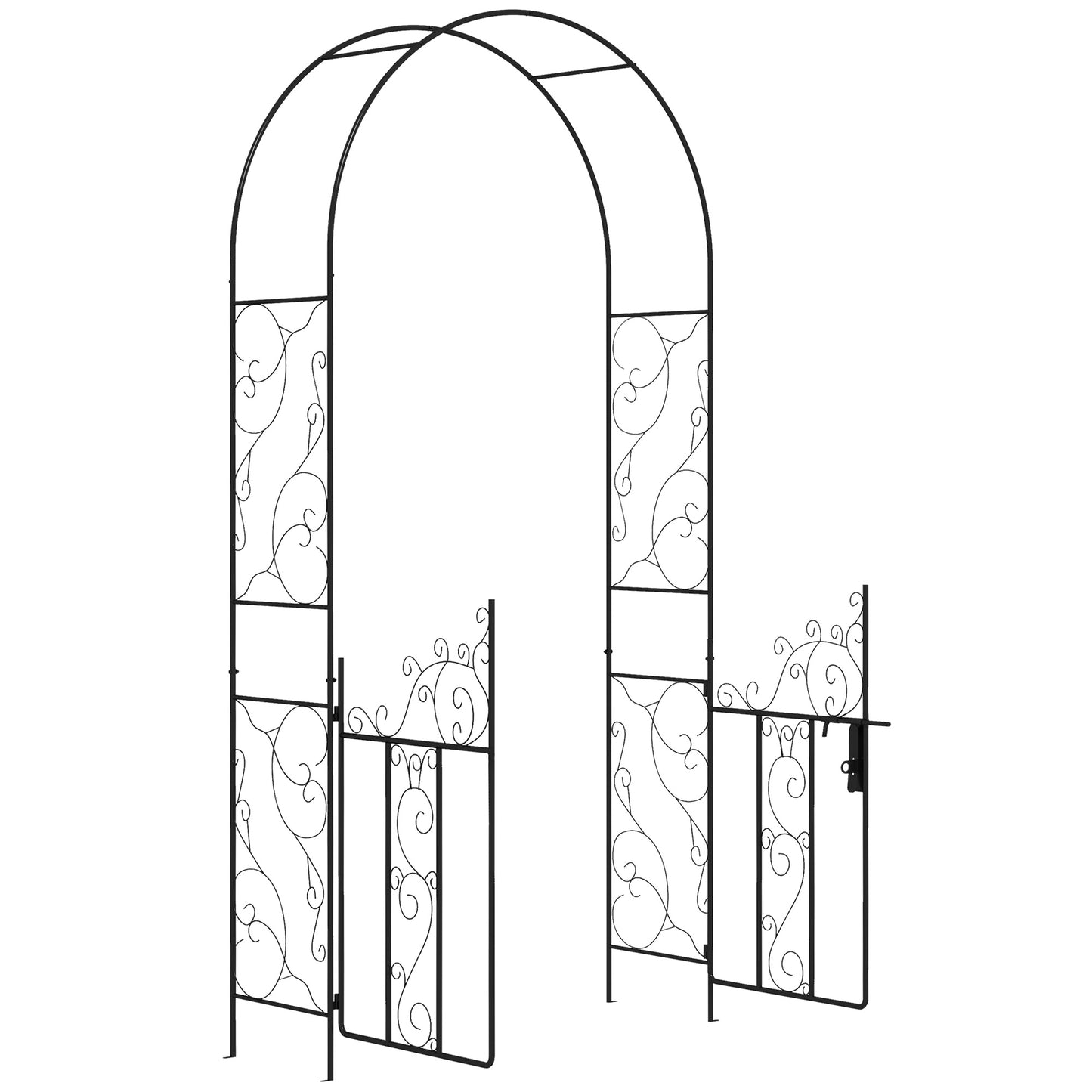Outdoor Garden Arch with Double Gates (1)