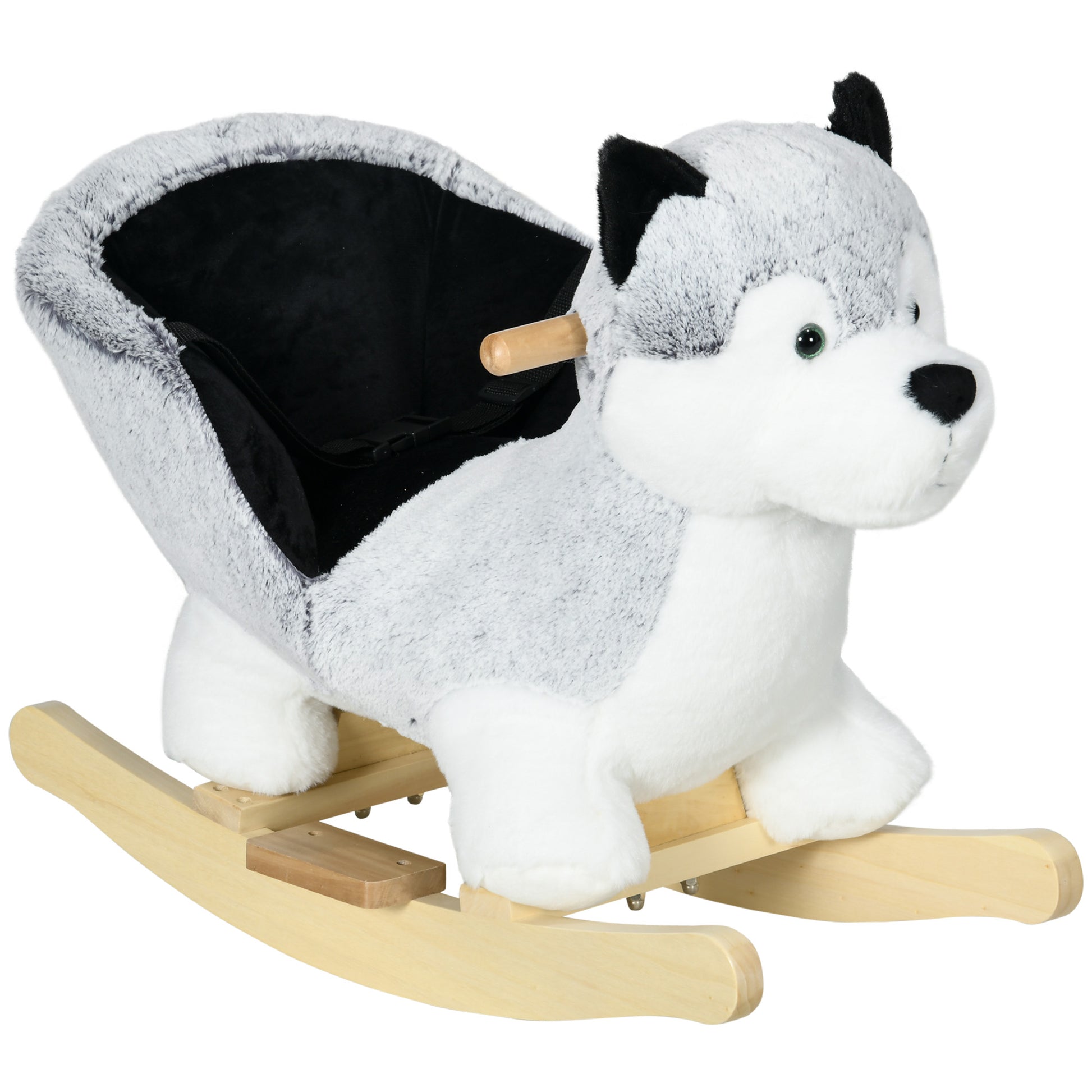 Baby Rocking Horse, Husky-Designed Plush Rocking Animal, with Sounds
