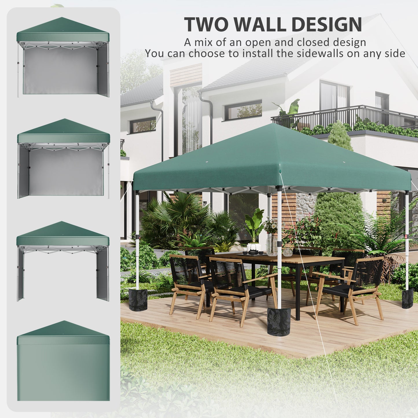 3 x 3 (M) Pop Up Gazebo, UPF 30+ with 2 Sidewalls
