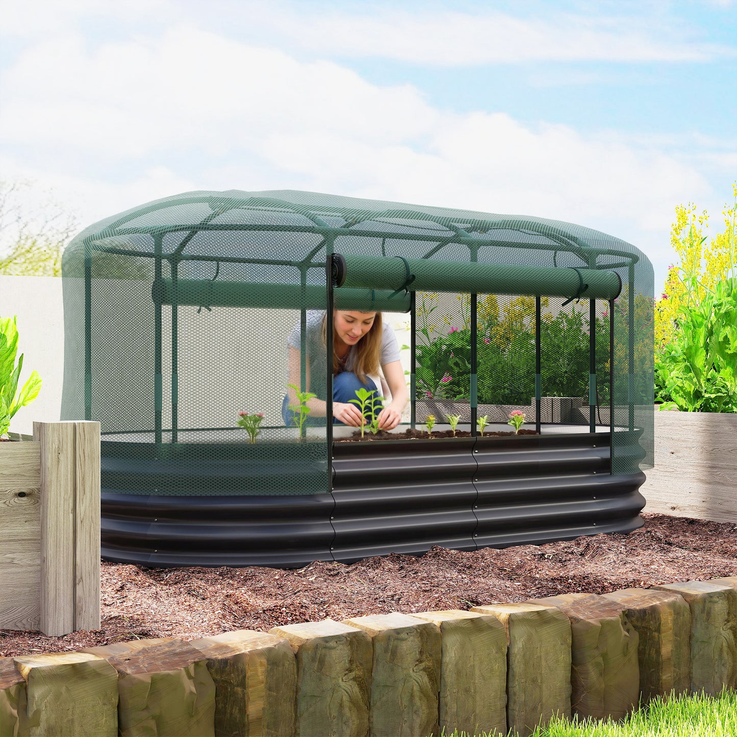 Galvanised Raised Garden Bed Kit with Self Watering System