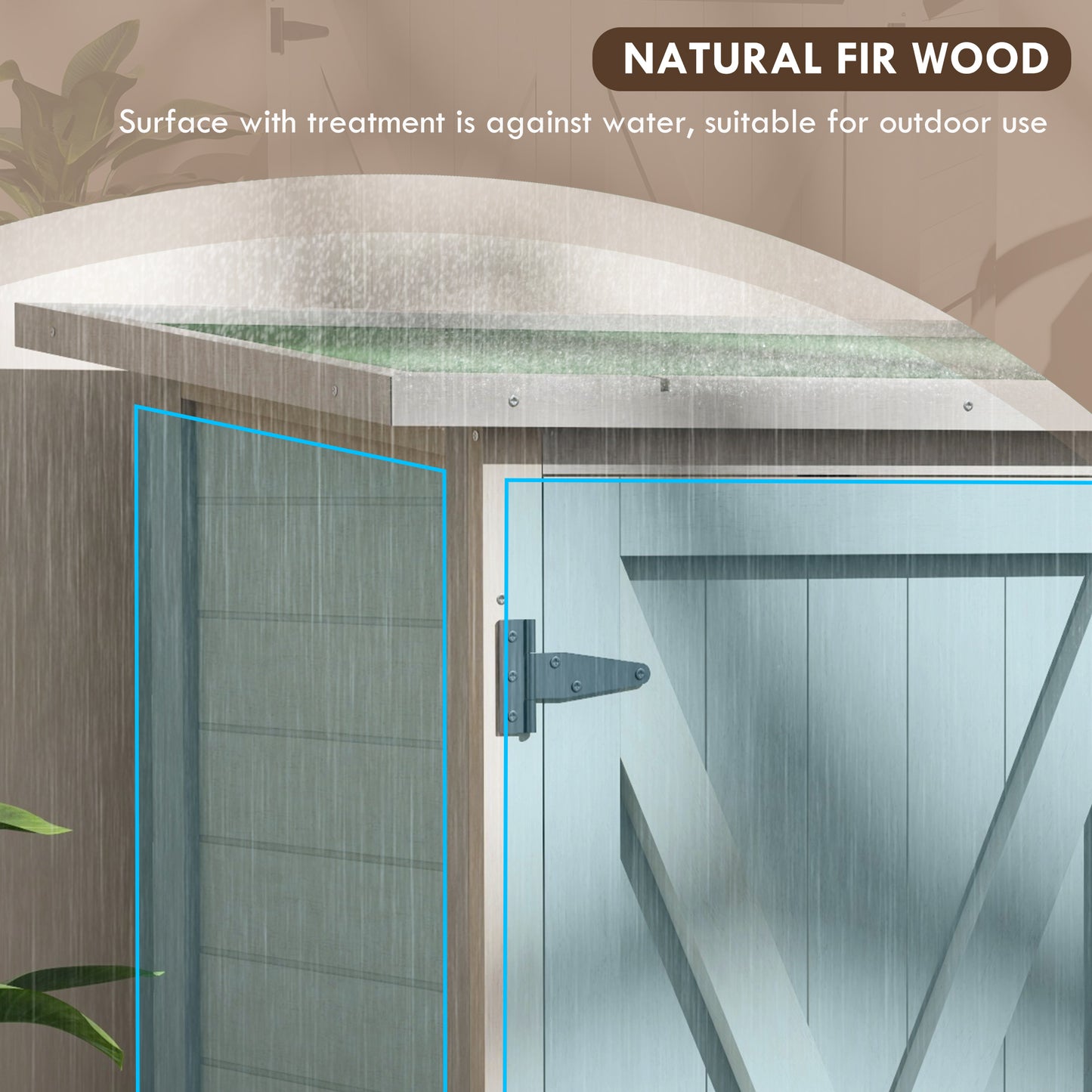 46.5 x 97cm Compact Wooden Storage Shed