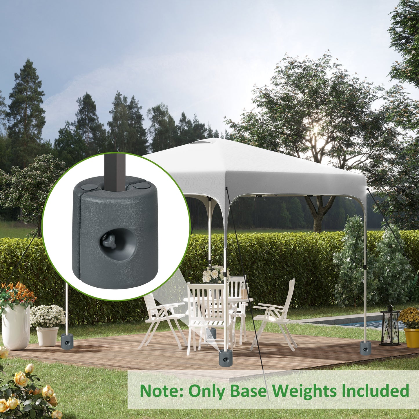 HDPE Tent Weights Set of 4, Canopy Weights, Fill with Water or Sand