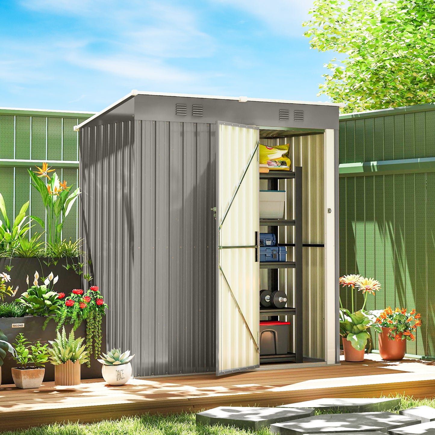 5 x 3 ft Lean-to Garden Shed