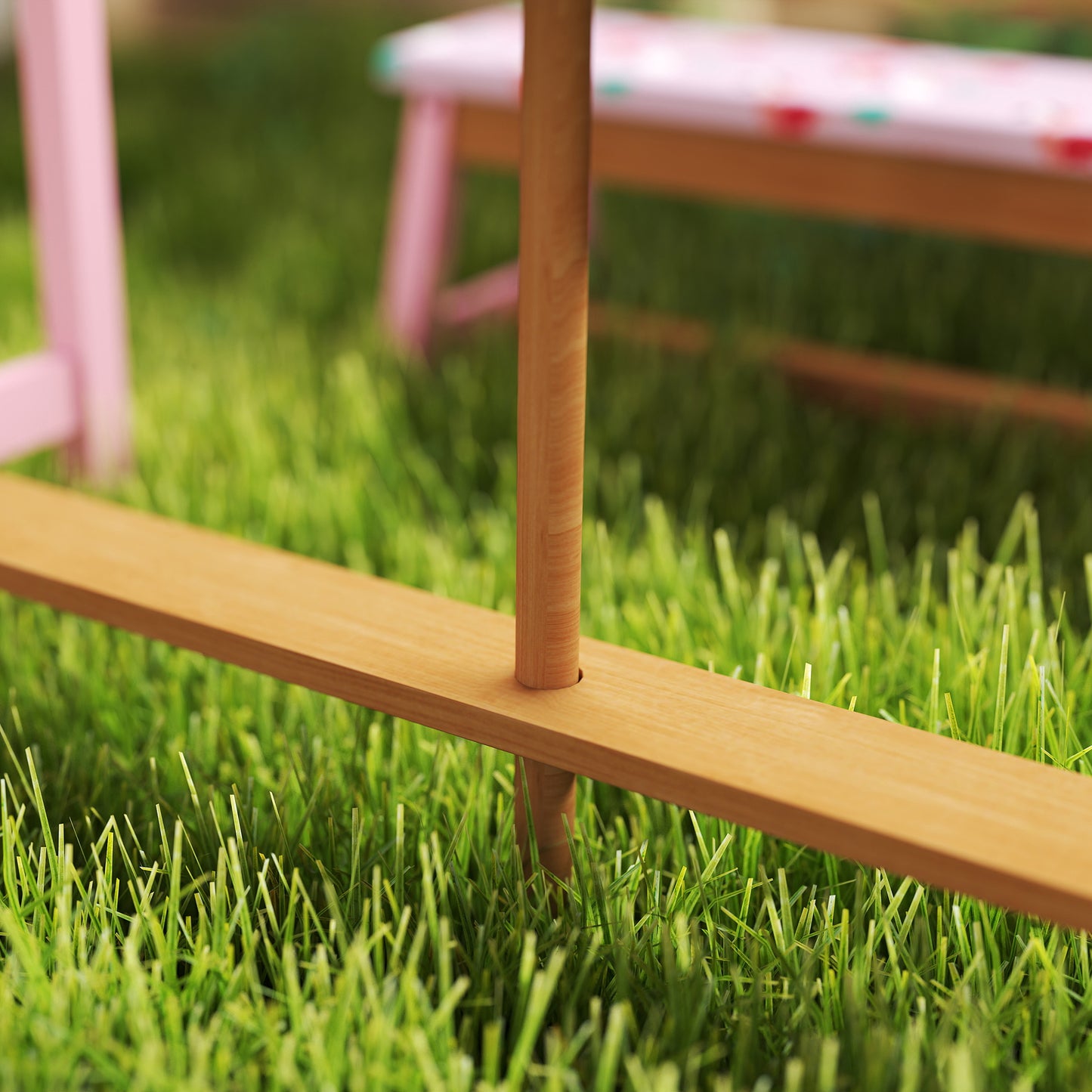 Kids Picnic Table Set with Removable & Foldable Umbrella, Cushions