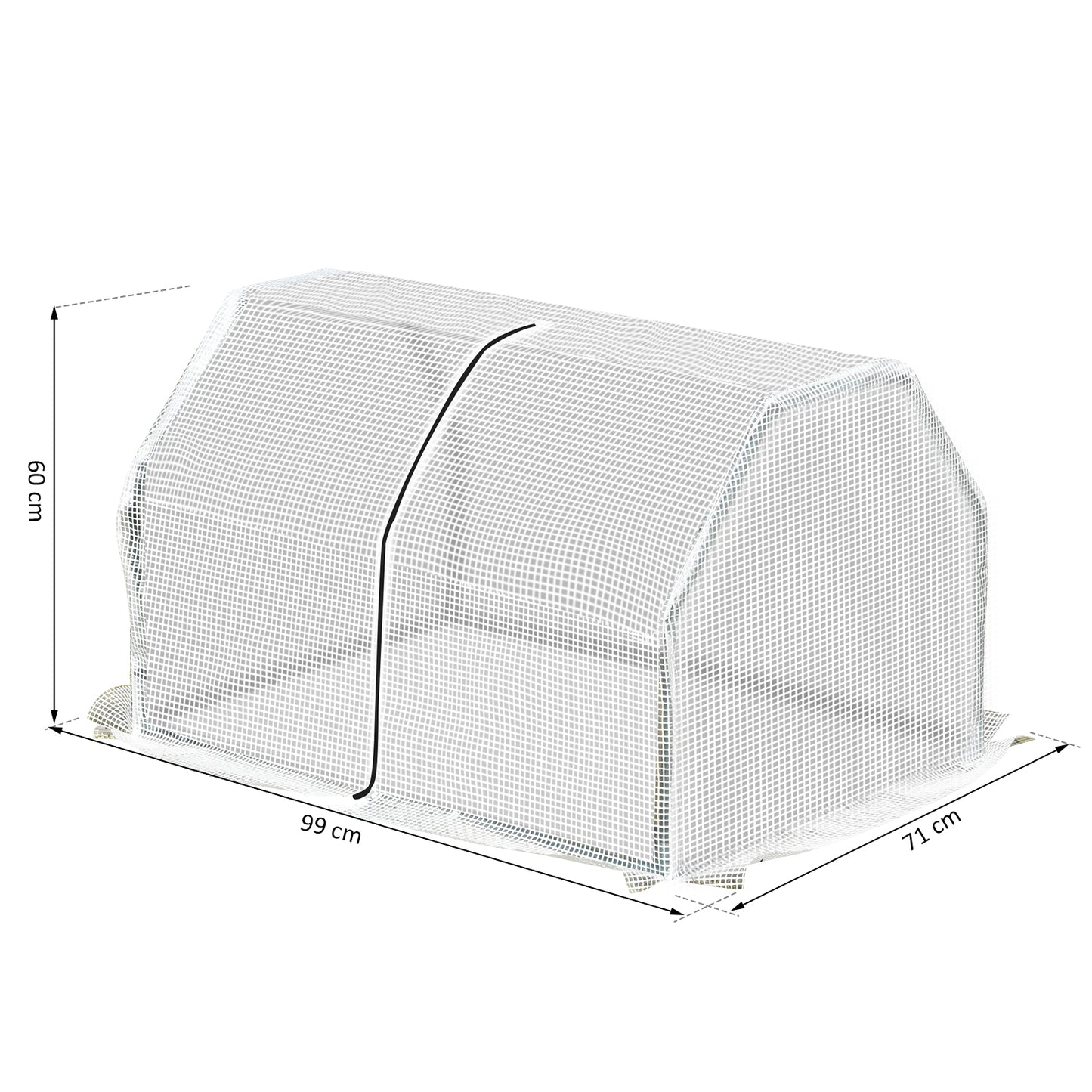 Mini  Greenhouse Grow House PVC Cover Steel Frame White 99L x 71W x