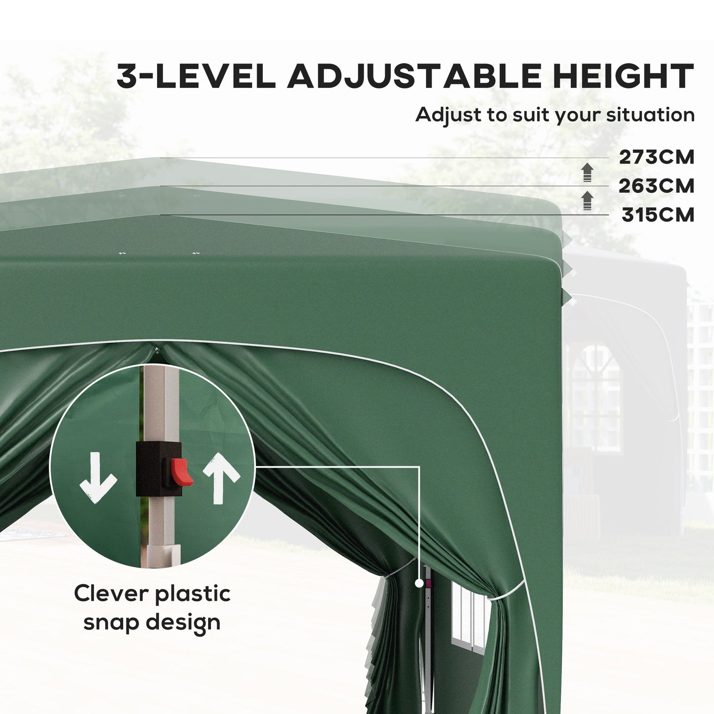 3 x 3m Pop-Up Gazebo Shelter, with Accessories