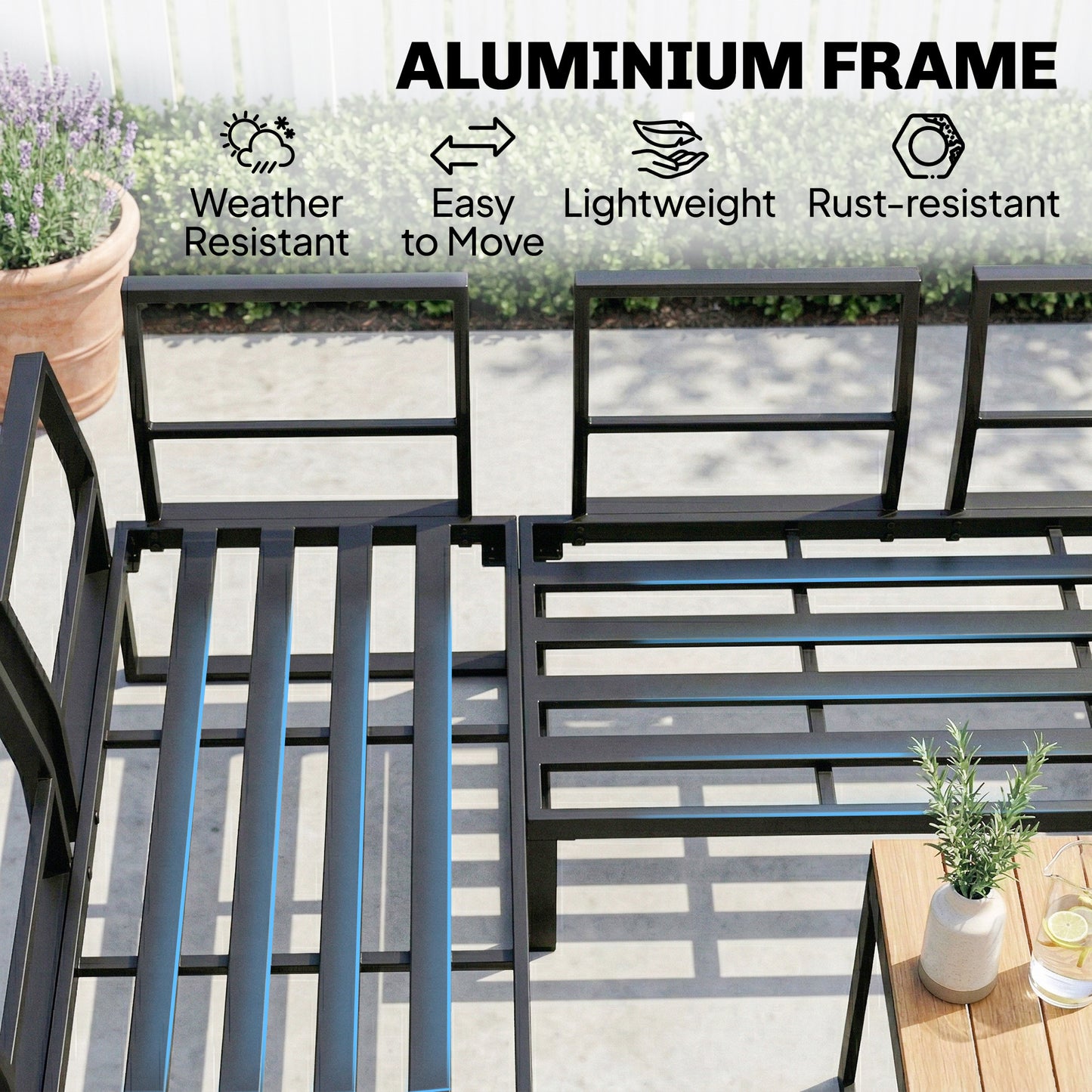 Patio Furniture Set Modular Garden Sofa Set 6 Pieces