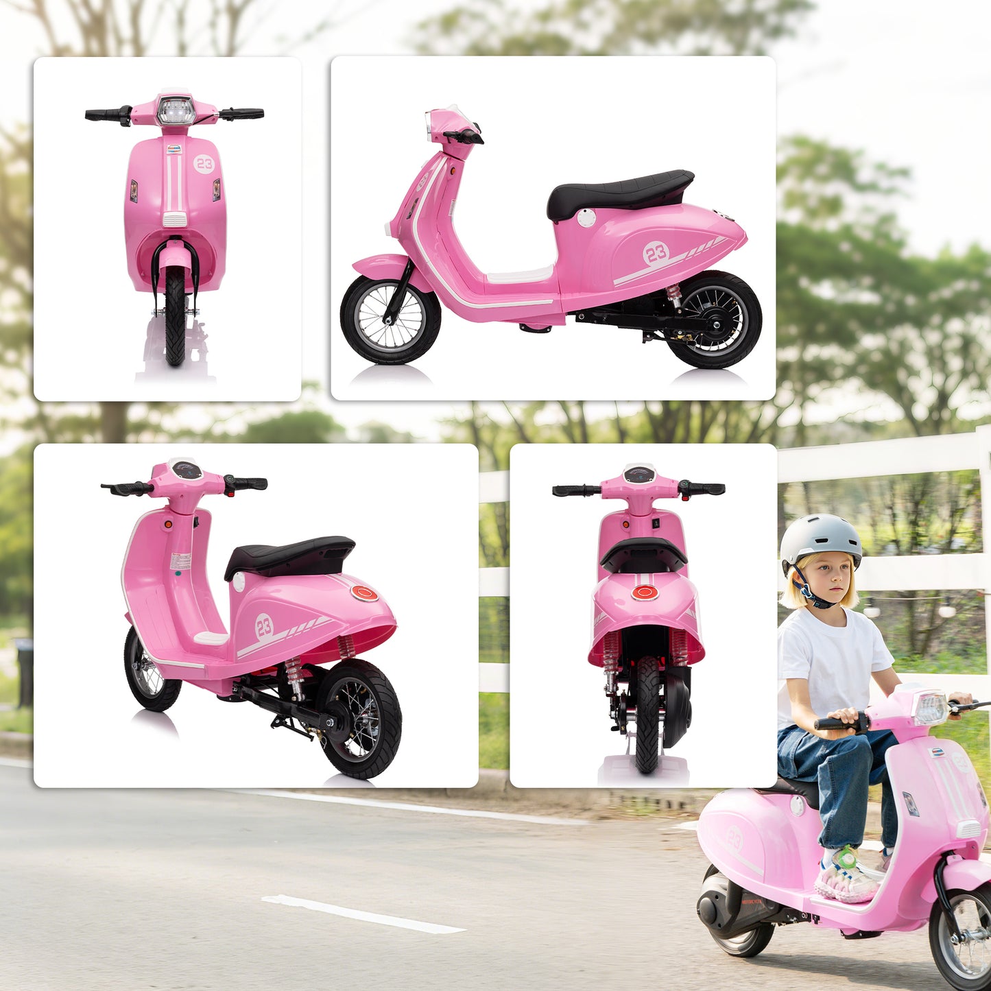 24V Kids Electric Motorbike, Ride on Motorcycle with Manual Throttle