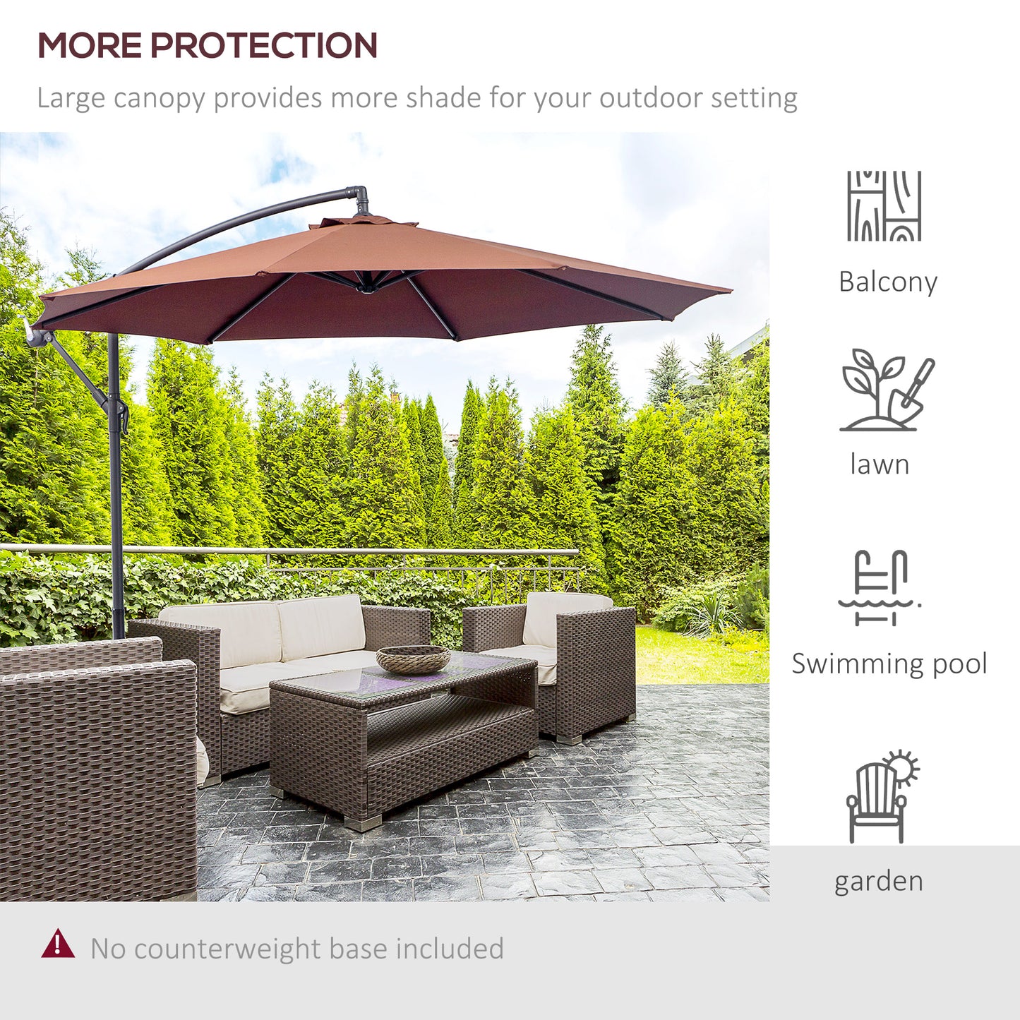 Φ3m Hanging Umbrella Parasol