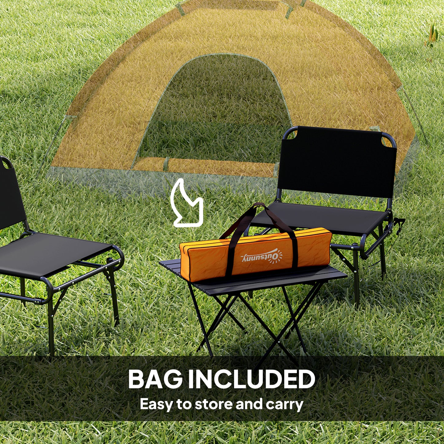 2 Person Camping Tent, Dome Tent with Zipped Doors, Storage Pocket