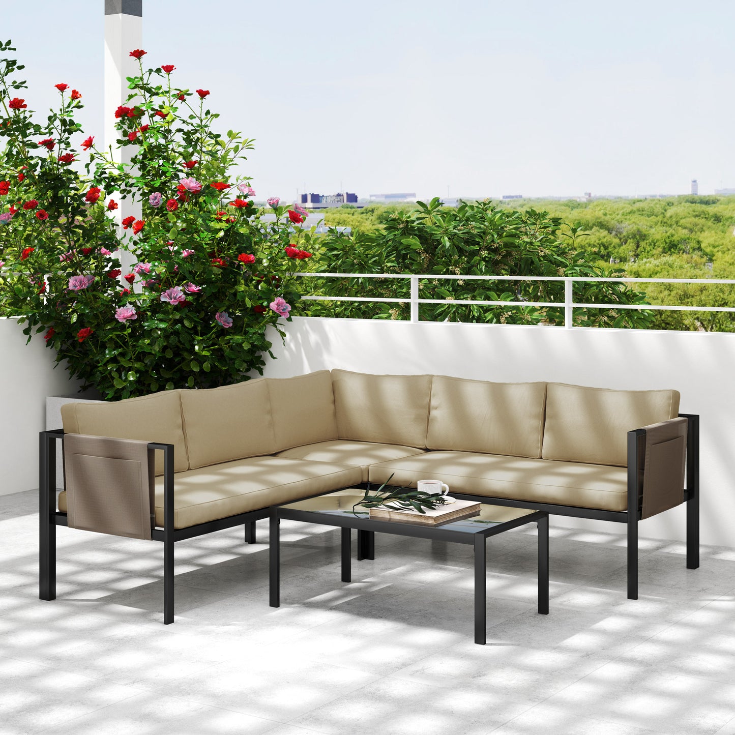 5 Seater Garden Corner Sofa Set