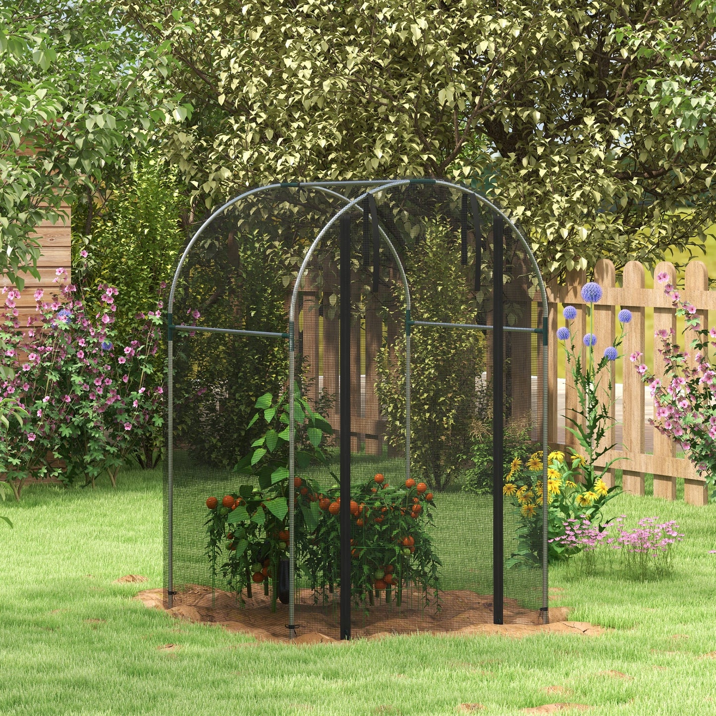Galvanised Steel Fruit Cage, Plant Protection Tent with Zipped Door (1)