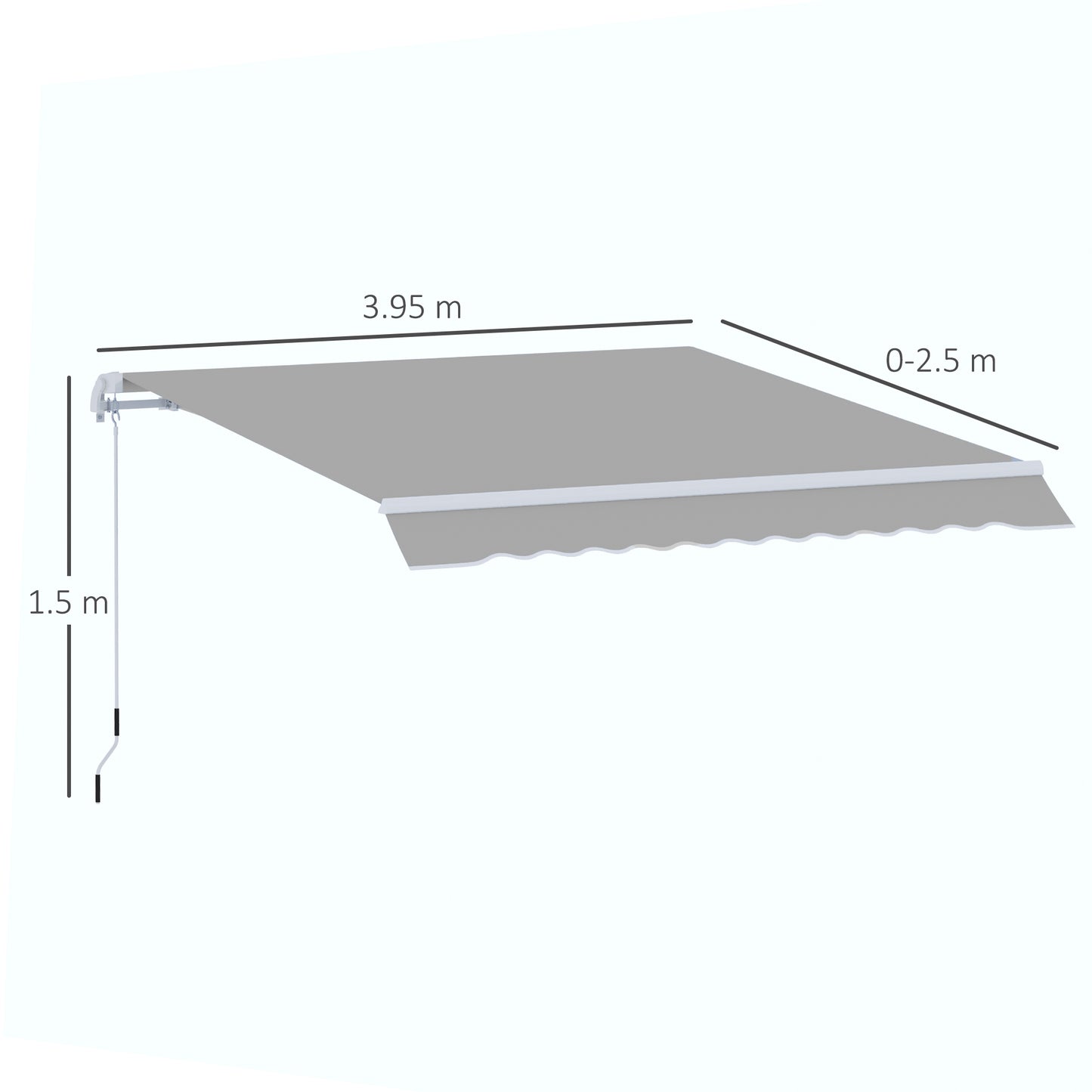 Garden Patio Manual Awning Canopy Sun Shade Shelter Retractable 4