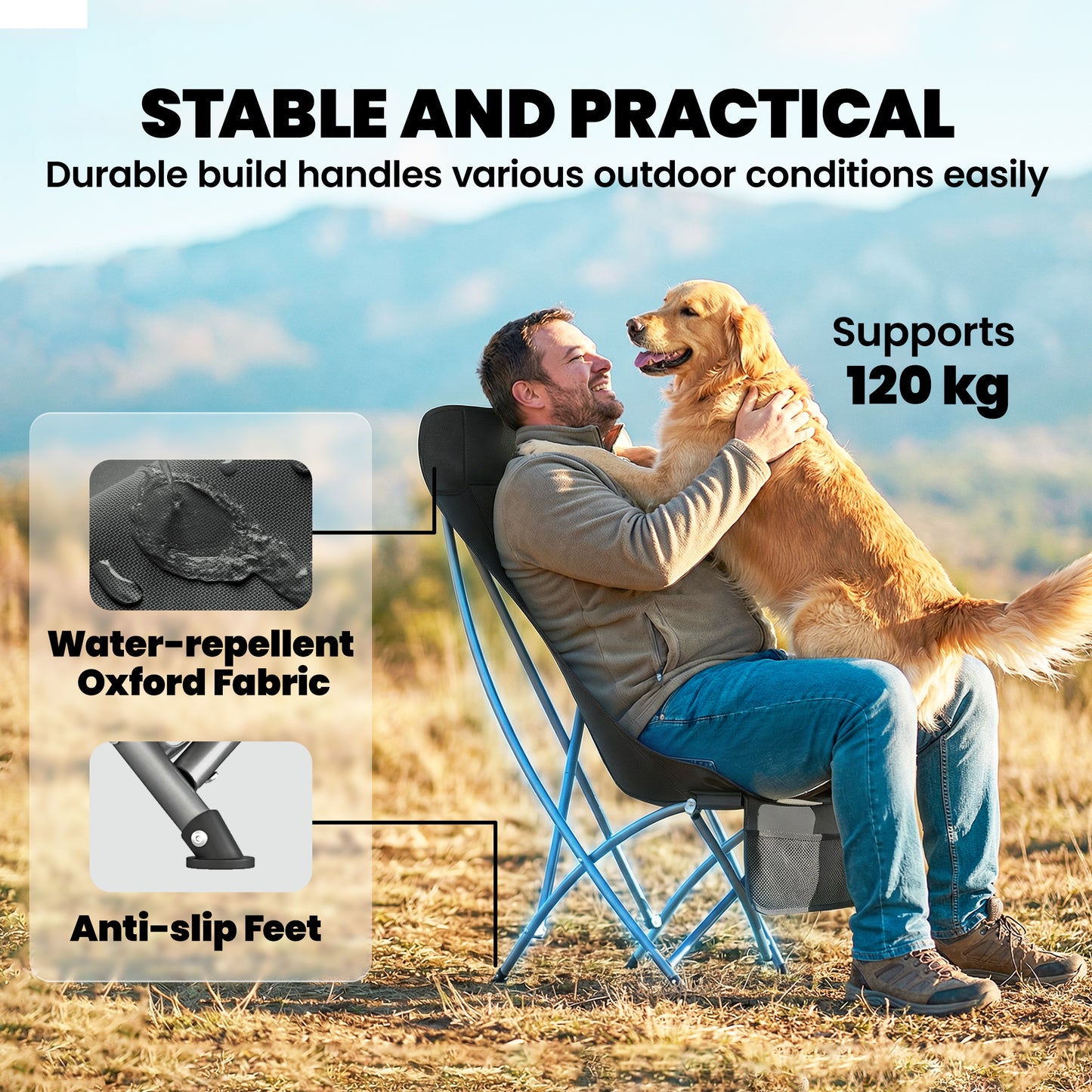 Camping Chair for Adults Heavy Duty Folding Camp Chair