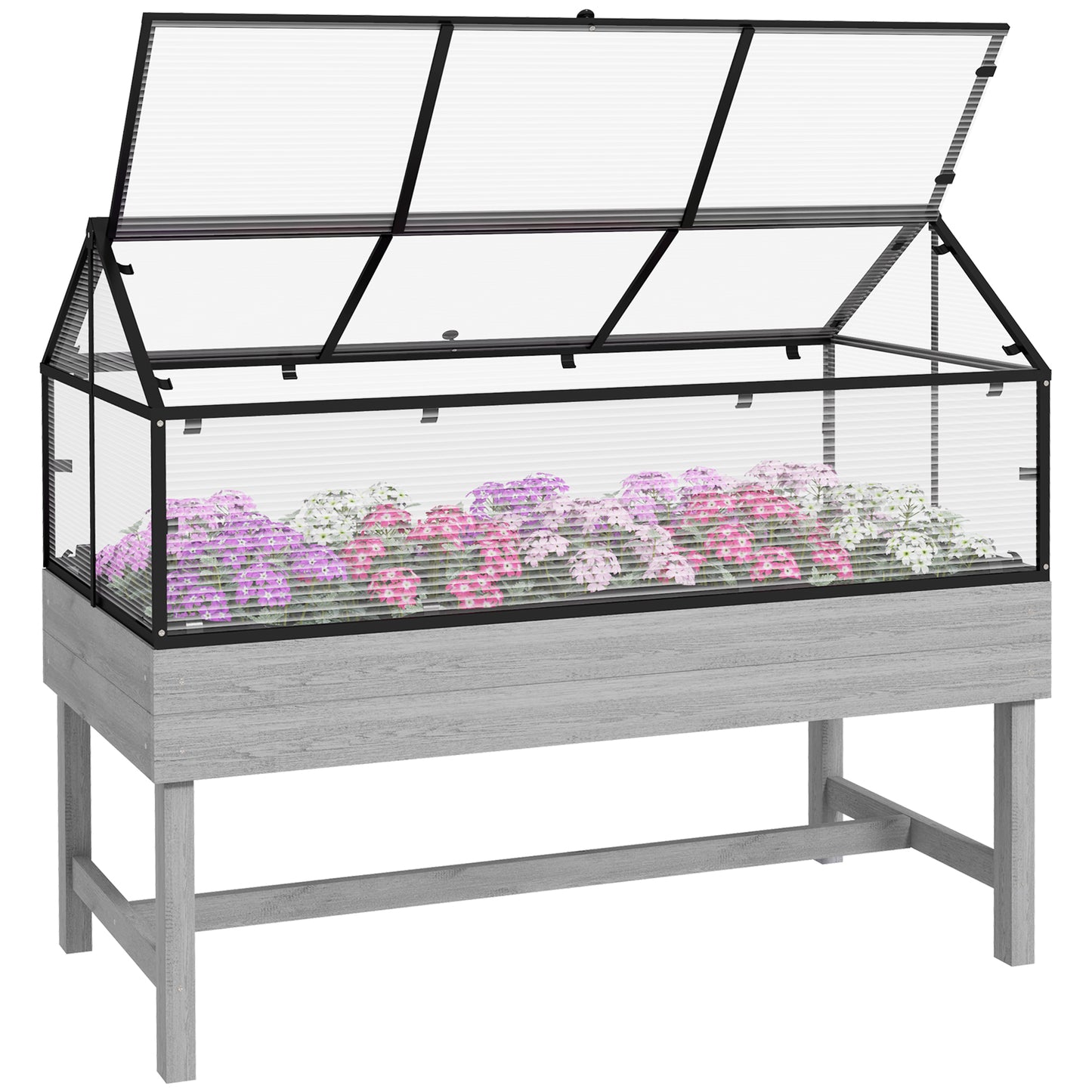 60 x 120cm Raised Garden Bed with Wooden Base