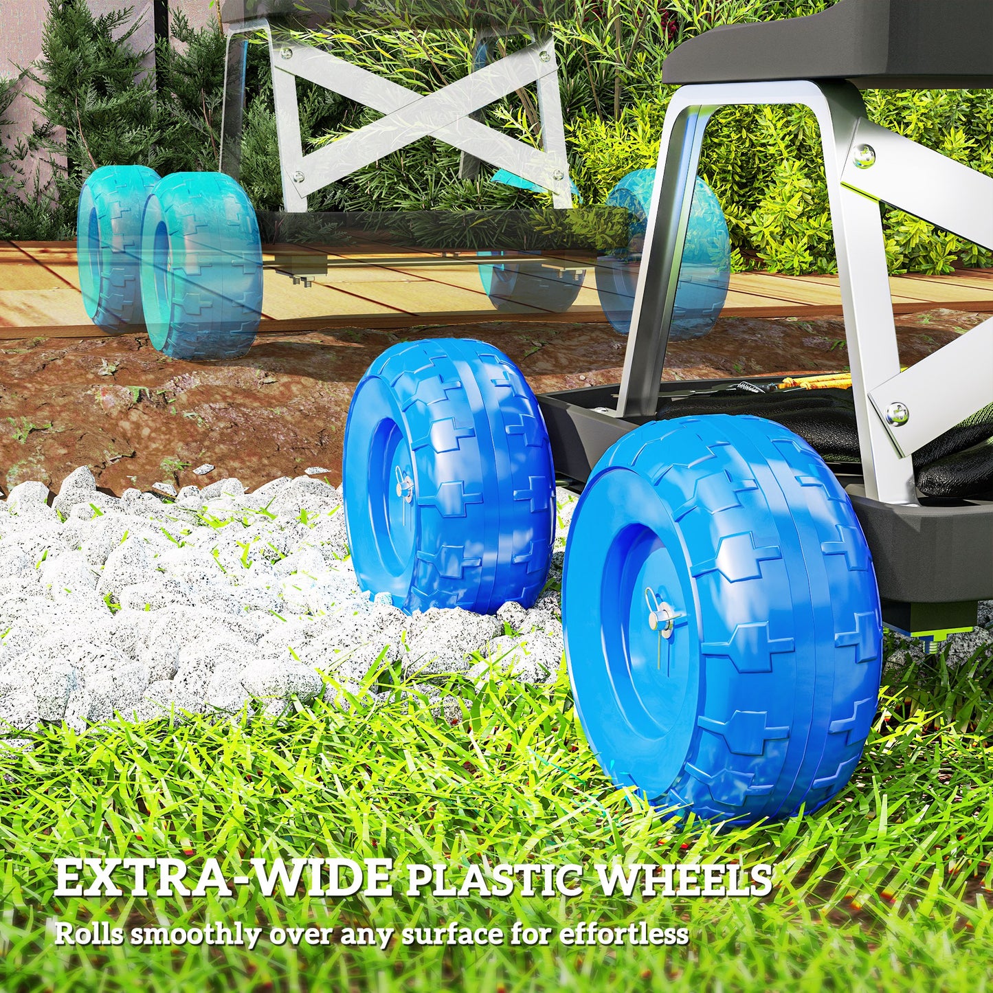 Garden Storage Cart, with Top Seat