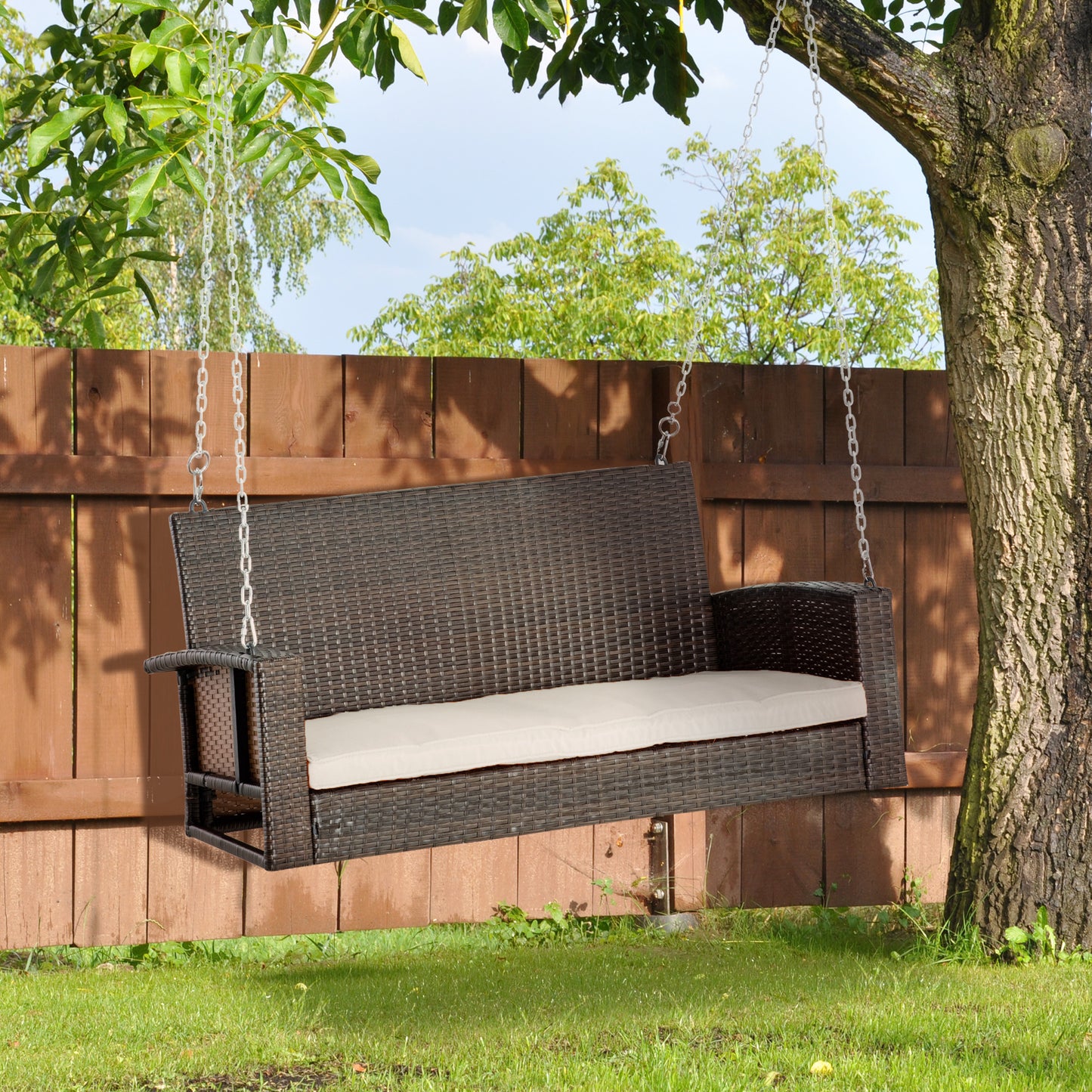 2 Seater Rattan Garden Swing Chair