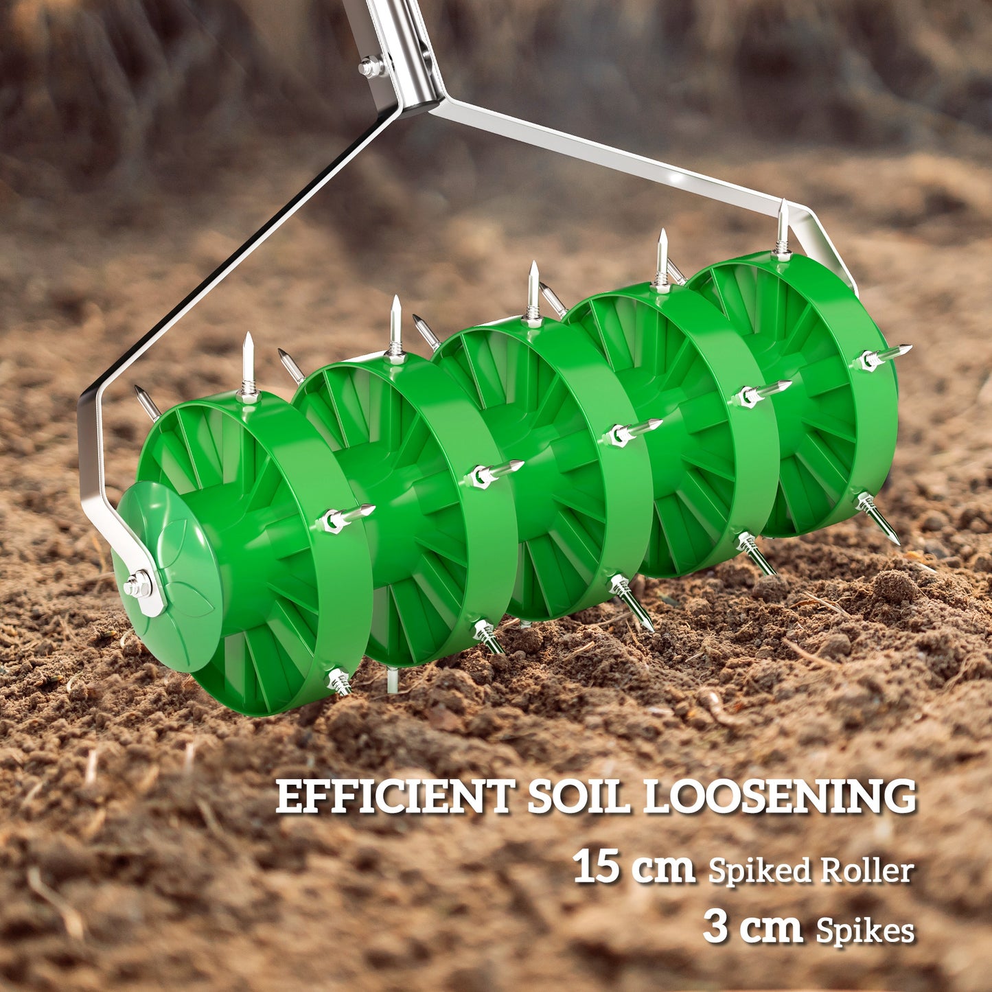 Rolling Lawn Aerator, Manual Grass Spike Roller