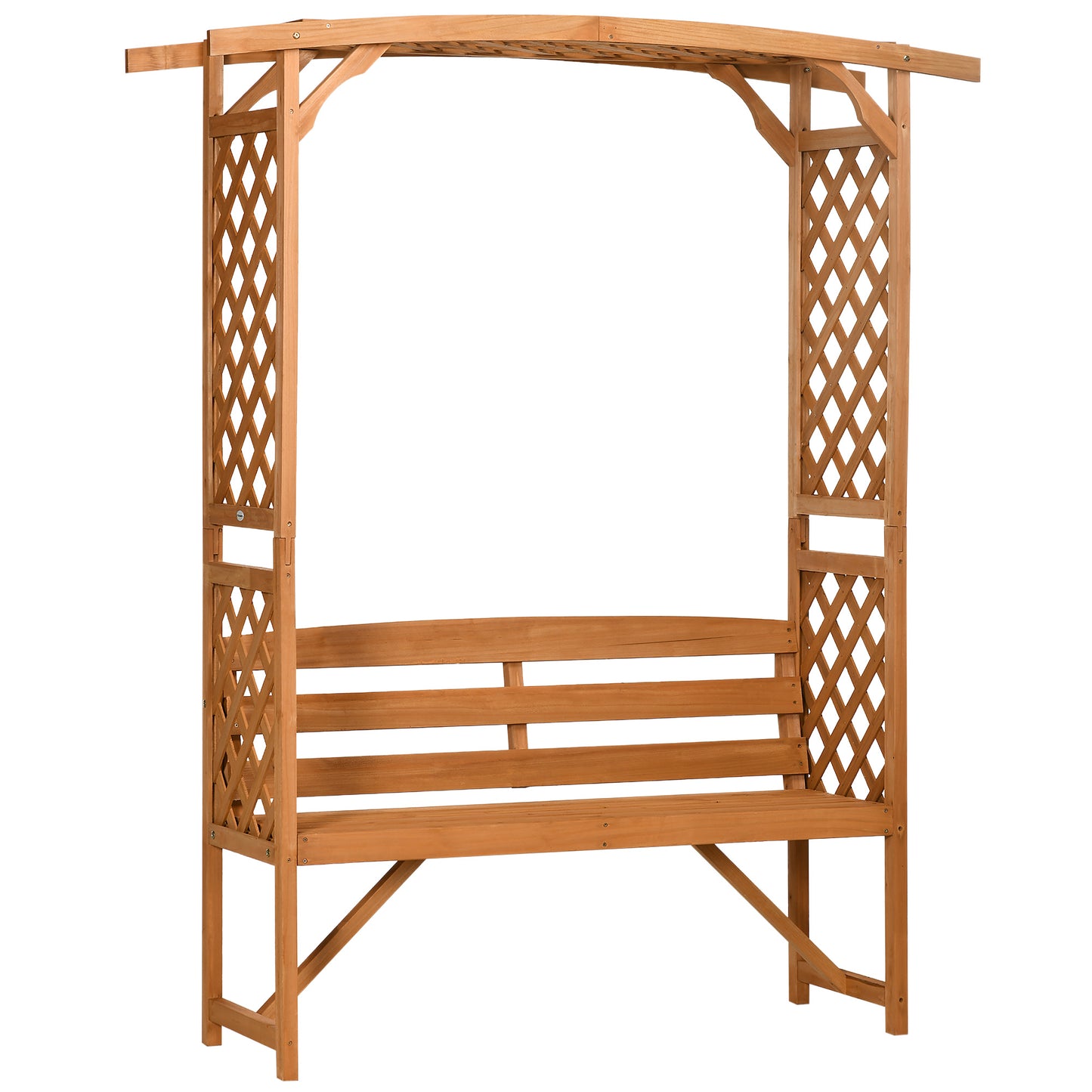 Garden Bench, Wooden Garden Arbour with Seat for Vines/Climbing Plants