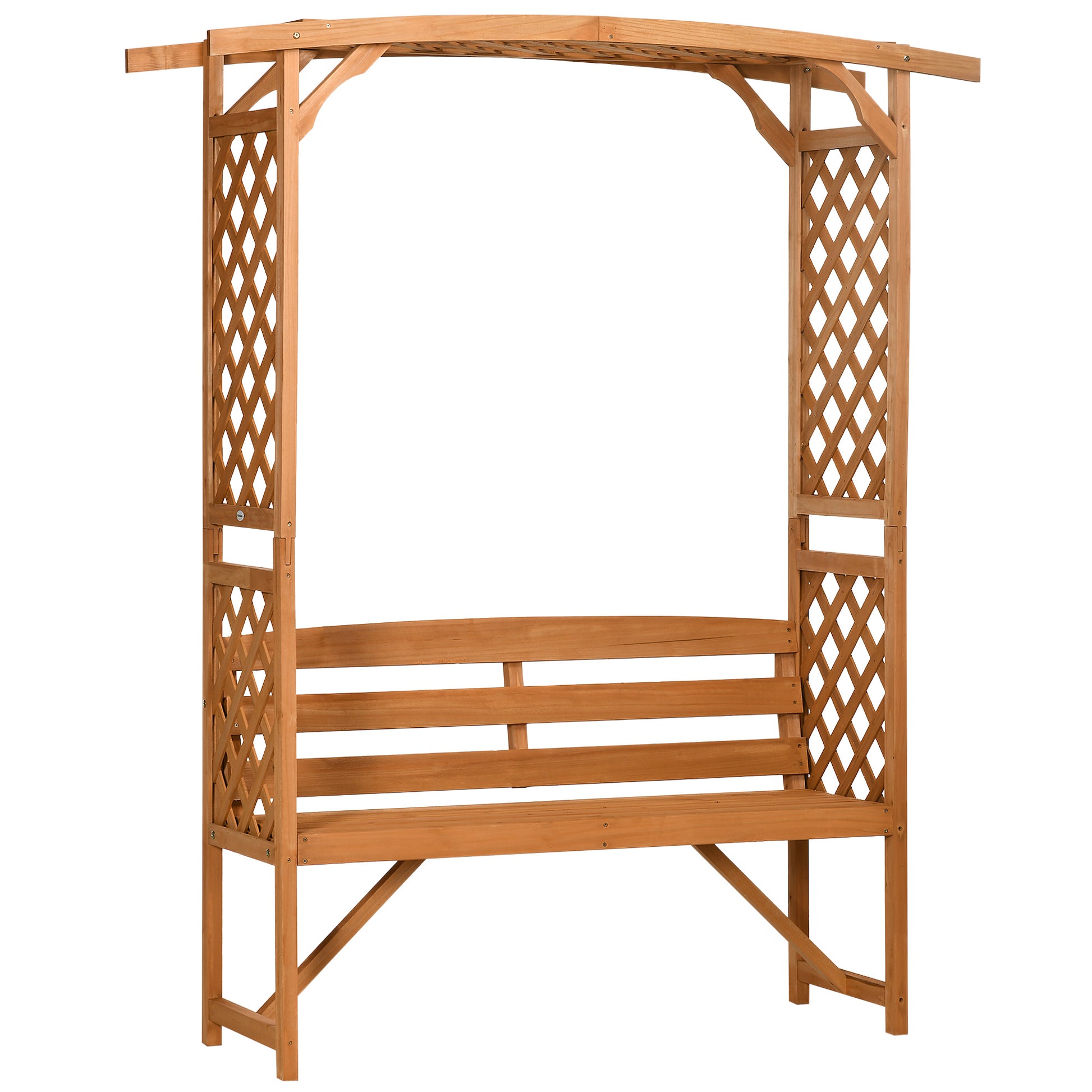 Garden Bench, Wooden Garden Arbour with Seat for Vines/Climbing Plants