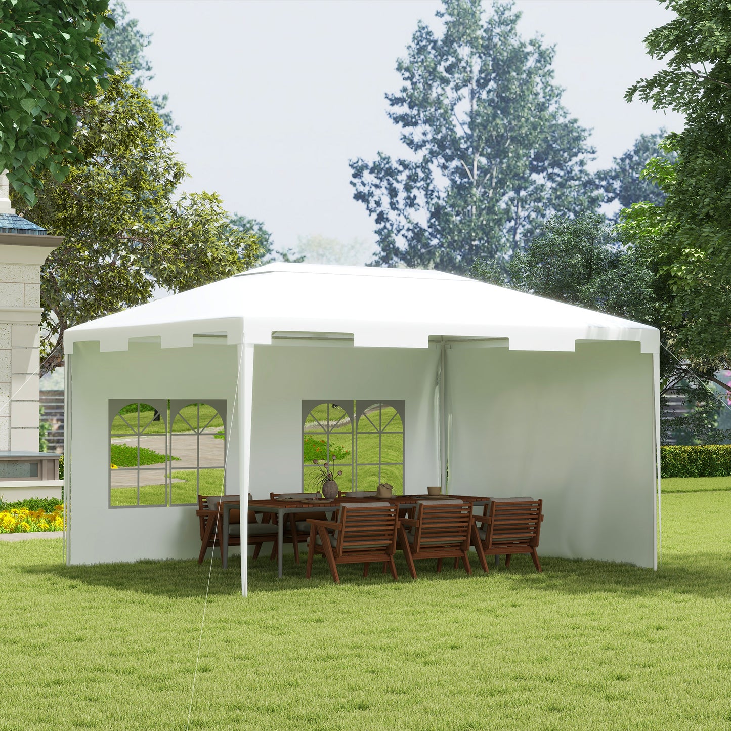 3 x 4 m Garden Gazebo Shelter Marquee Party Tent with 2 Sidewalls