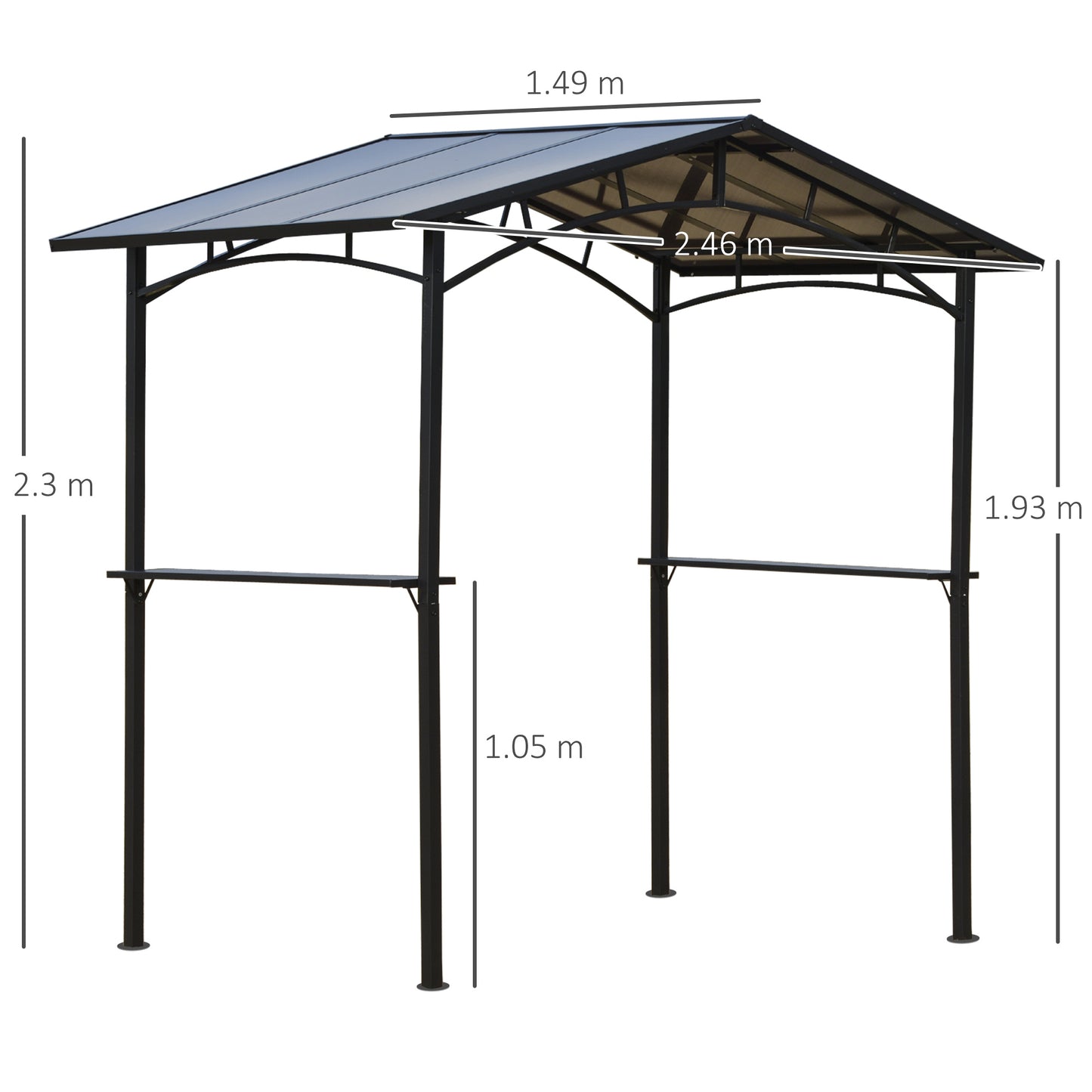 8ft x 5ft Outdoor BBQ Protective Gazebo Tent Aluminium Steel Frame