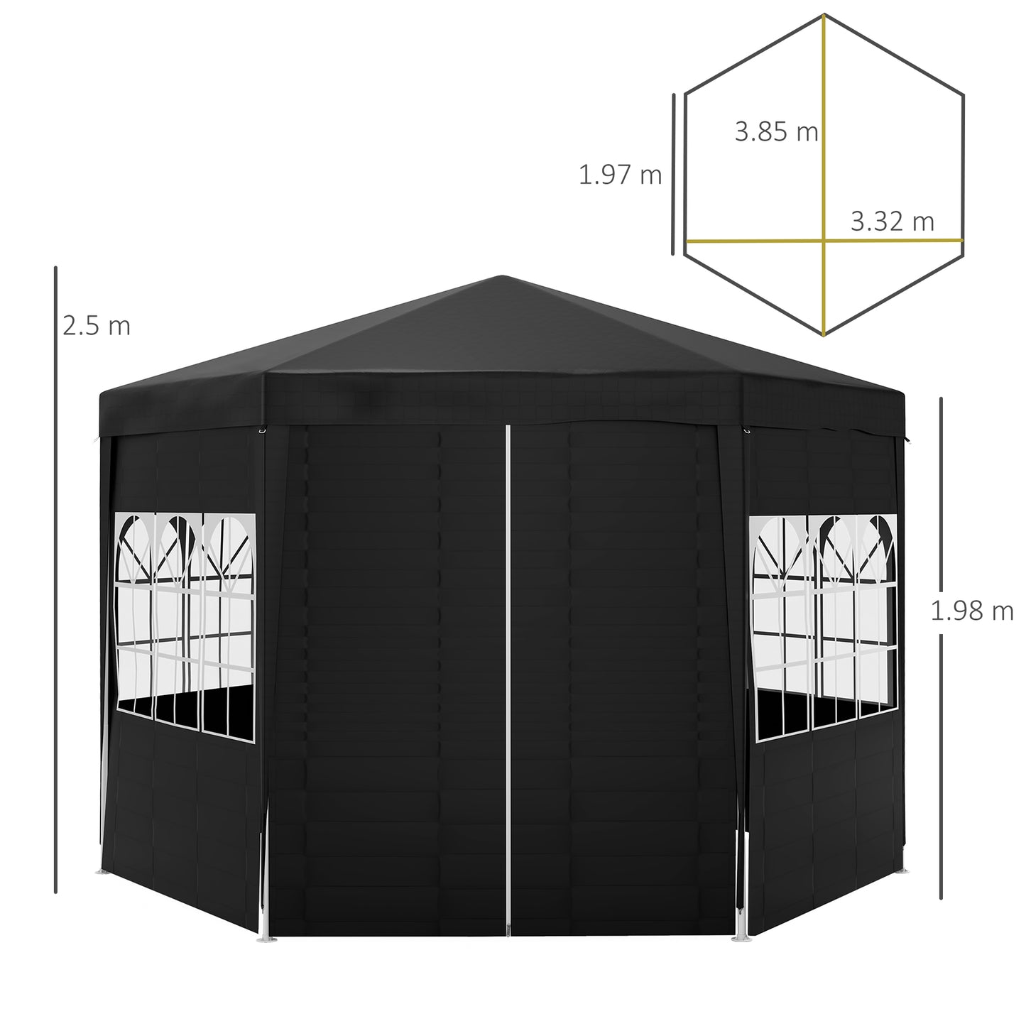 4 m Party Tent Wedding Gazebo Outdoor Waterproof PE Canopy Shade