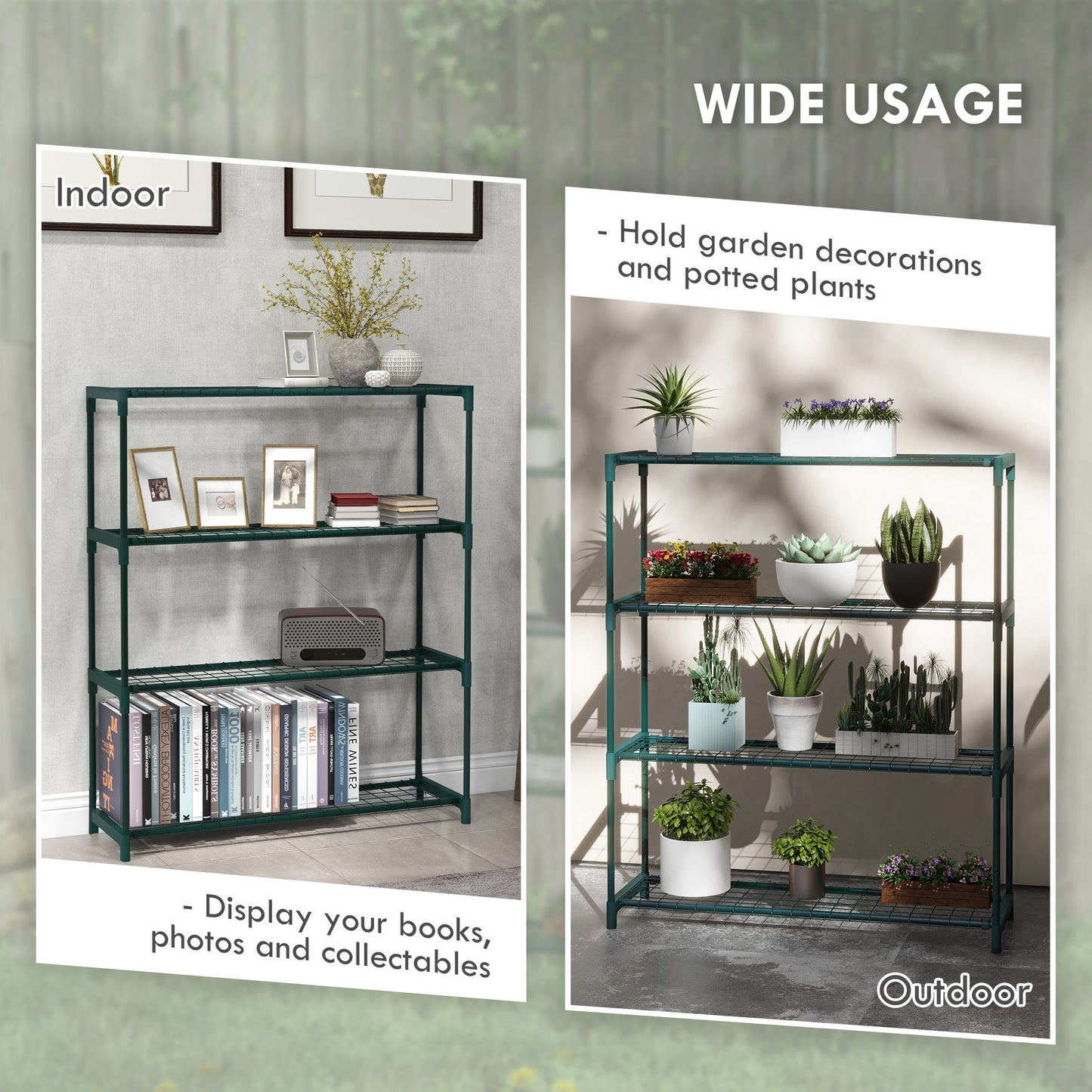 Four-Tier Steel Plant Shelf