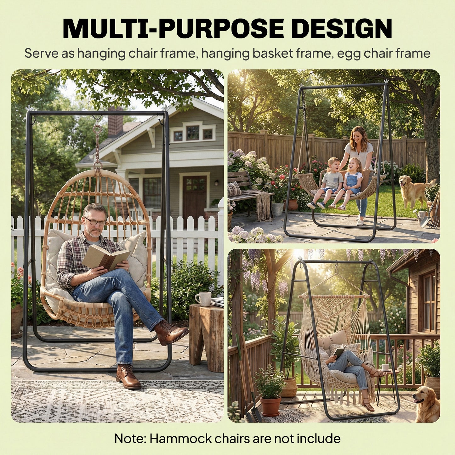 Hammock Chair Stand Only 150KG Load Capacity for Indoor Outdoor