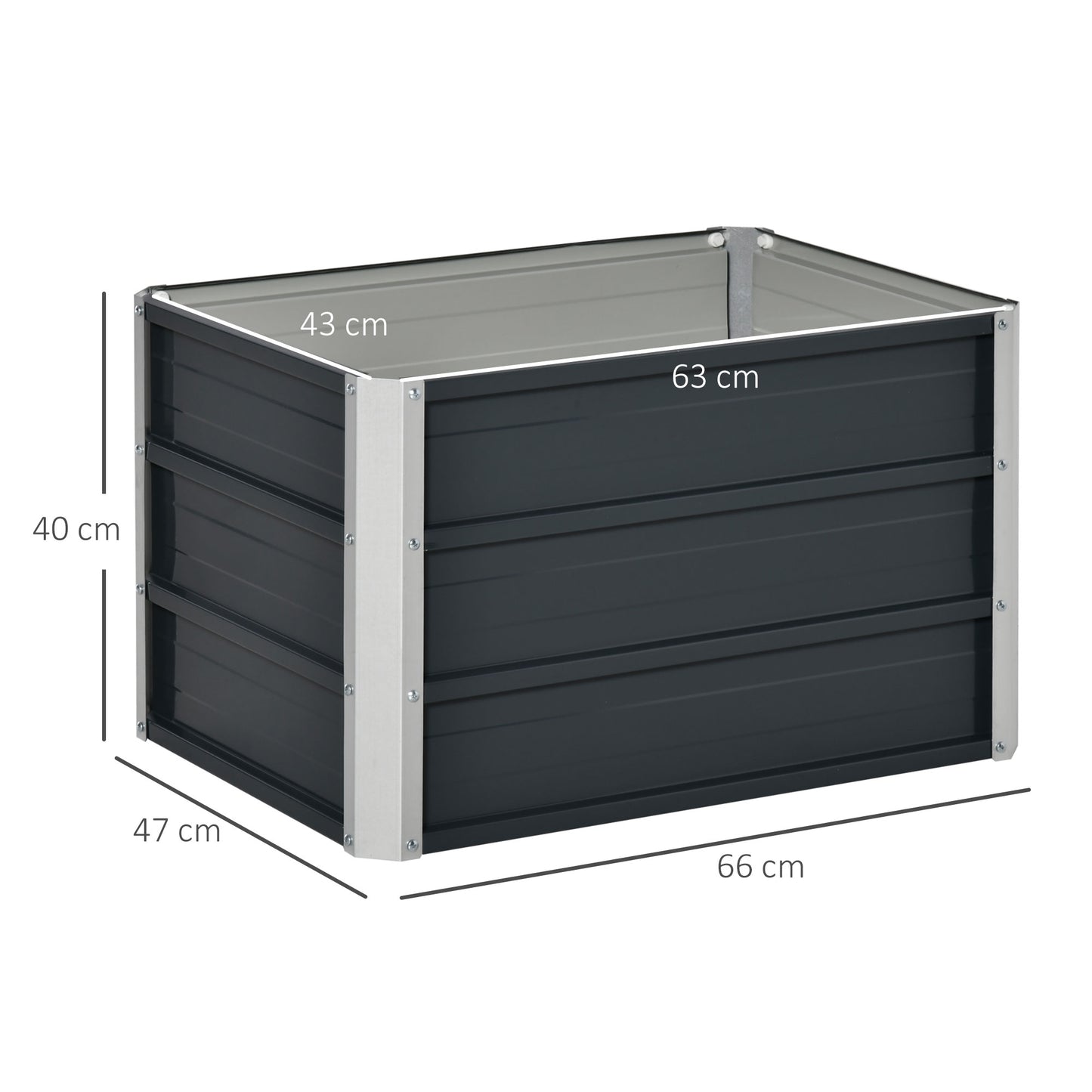 108L Raised Garden Bed, Galvanized Steel Elevated Planter Box w/