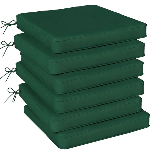 Set of 6 Chair Cushion Seat Pads Dining Chair w/ Straps