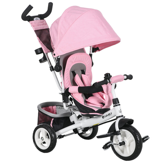 6 in 1 Kids Trike with Parent Handle, Canopy, 5-point Seat Belt (3)