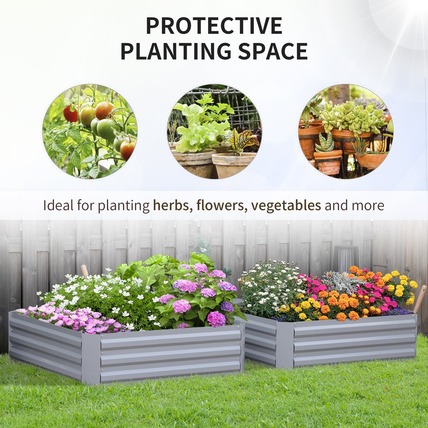 Set of 2 291L Raised Garden Bed