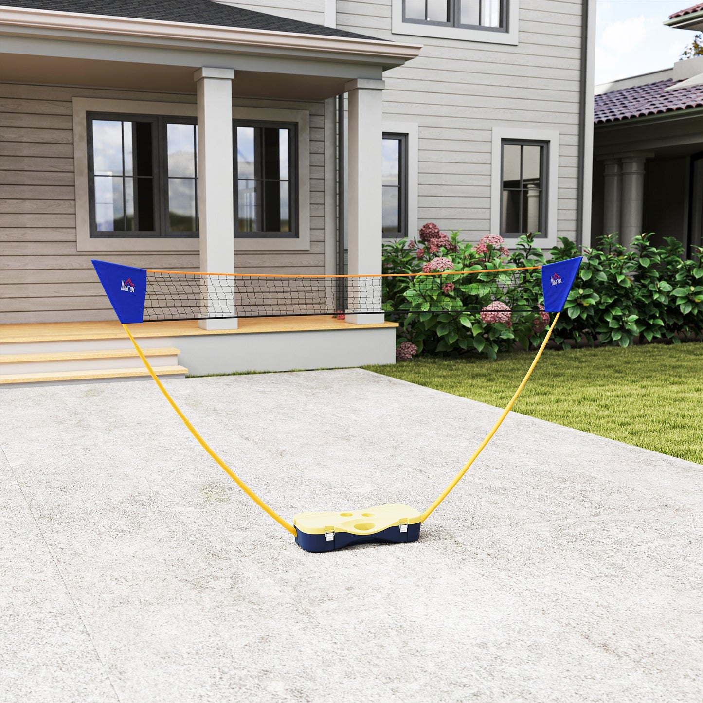 2.8m Portable Folding Badminton Net Set with 4 Badminton Rackets