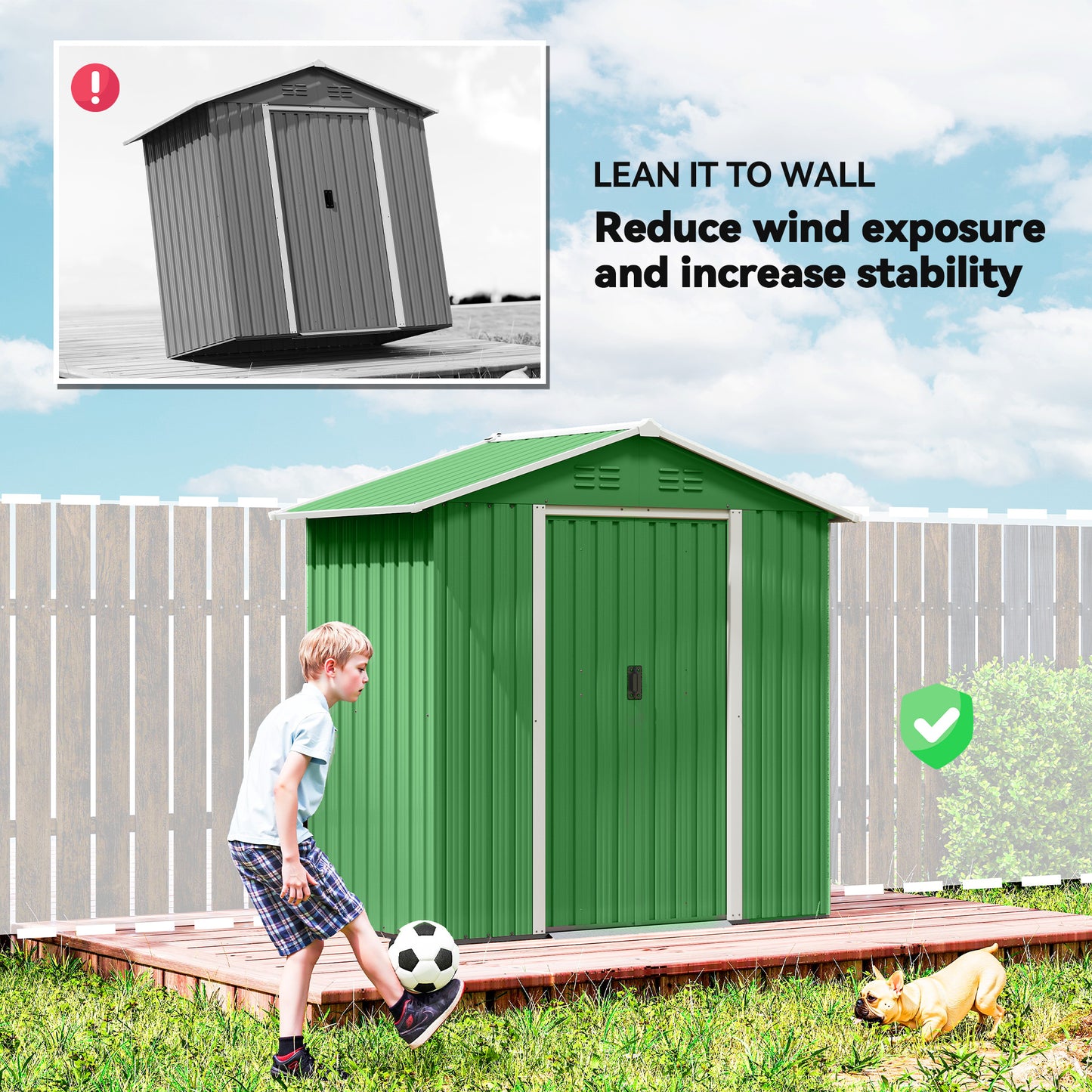 6.5 x 3.5ft Metal Garden Storage Shed