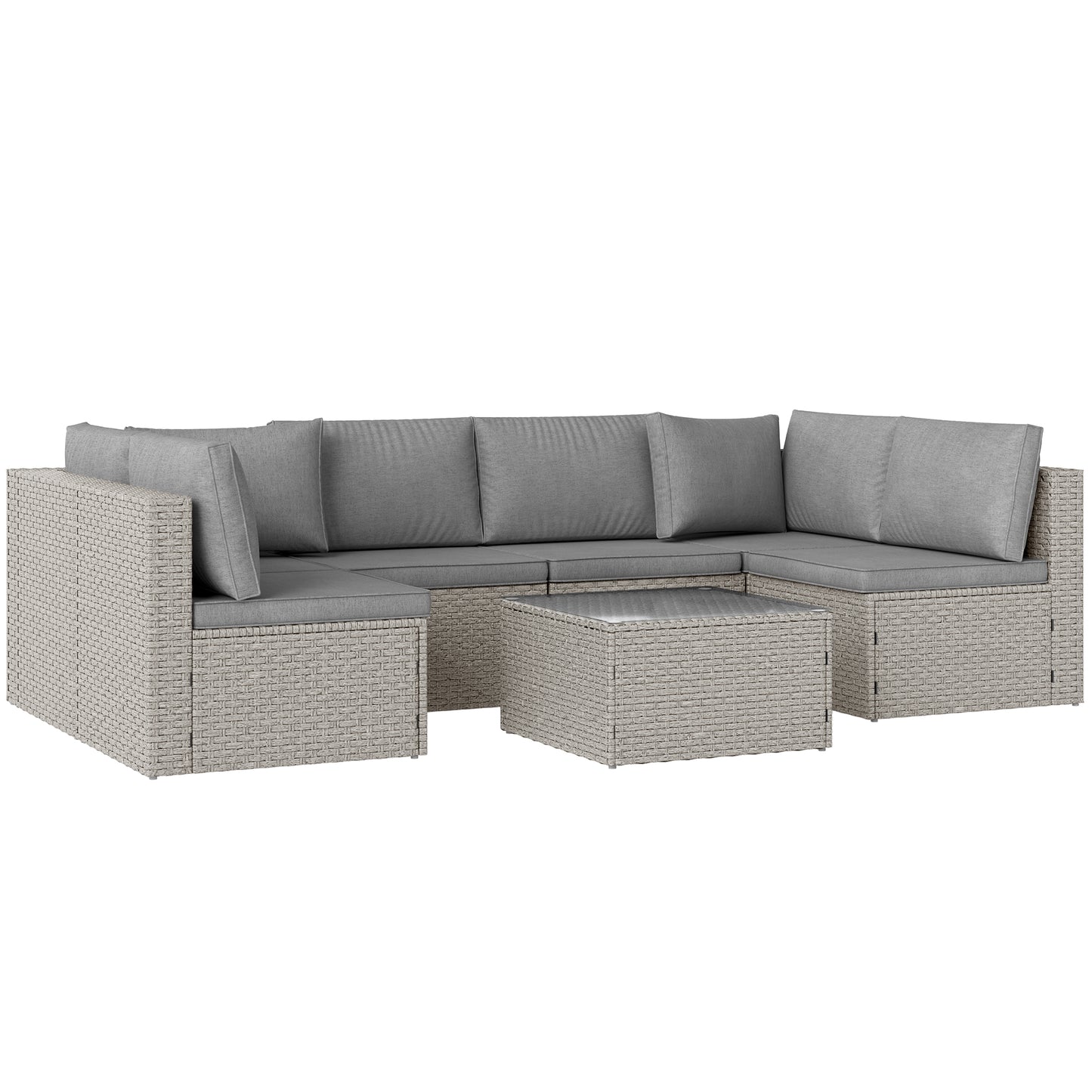 Seven-Piece Modular Rattan Set