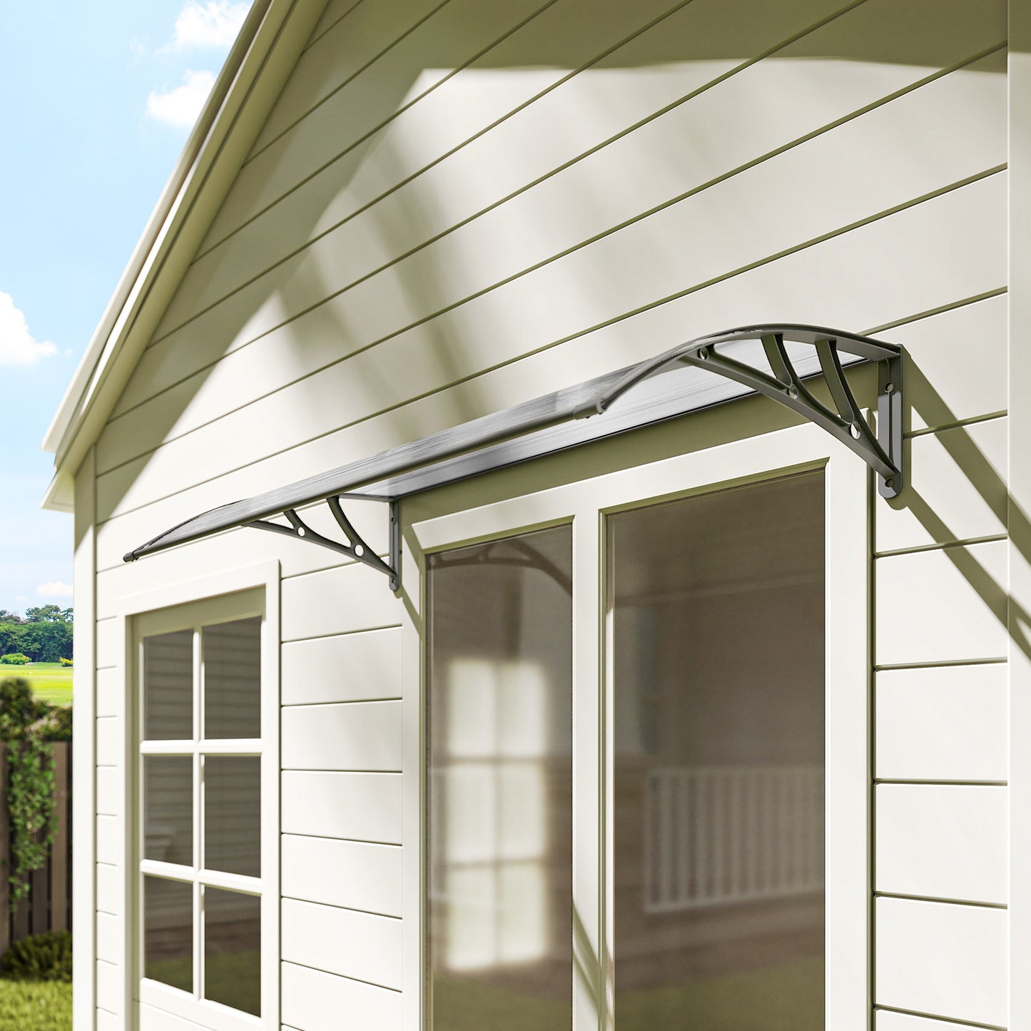 Front Door Canopy, Outdoor Awning, Rain Shelter, 110 x 60cm
