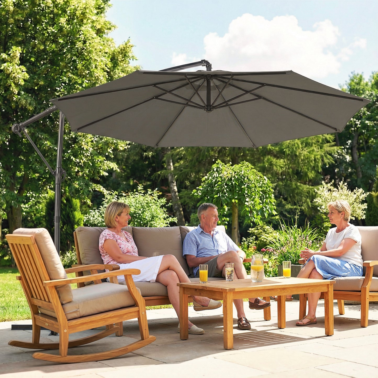 3 m Garden Cantilever Parasol with Cover
