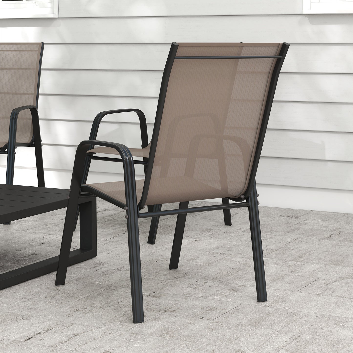 Set of Four Stackable Mesh Seat Chairs (4)