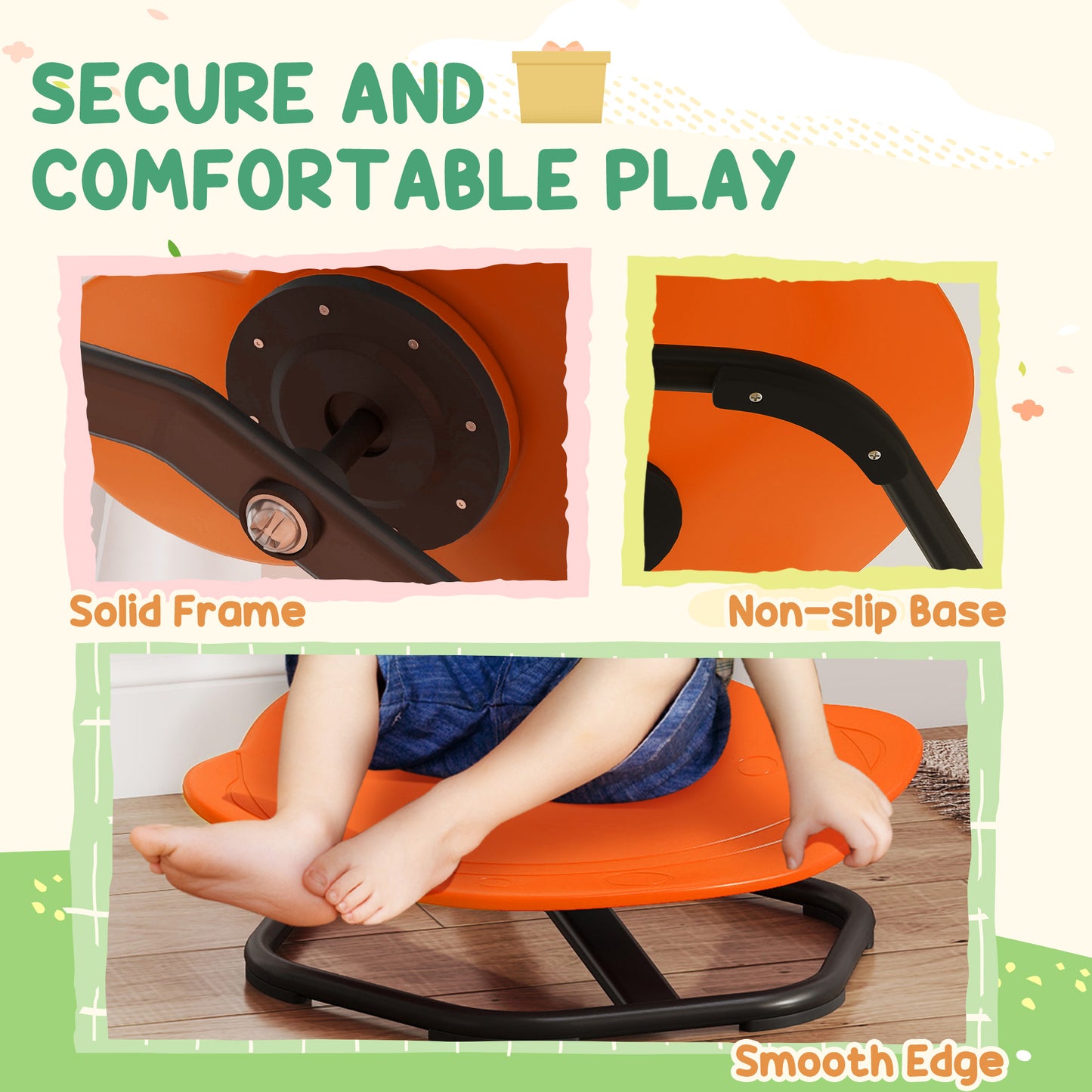Planet-Shaped-kids Swivel Chair, Sensory Spinning Chair for Balance