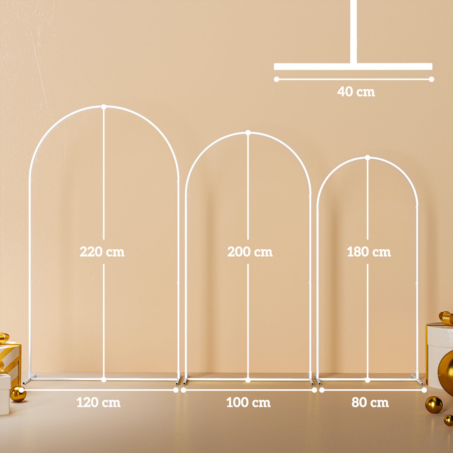 Wedding Arch Frame Set, Metal Balloon Arch Stand Set
